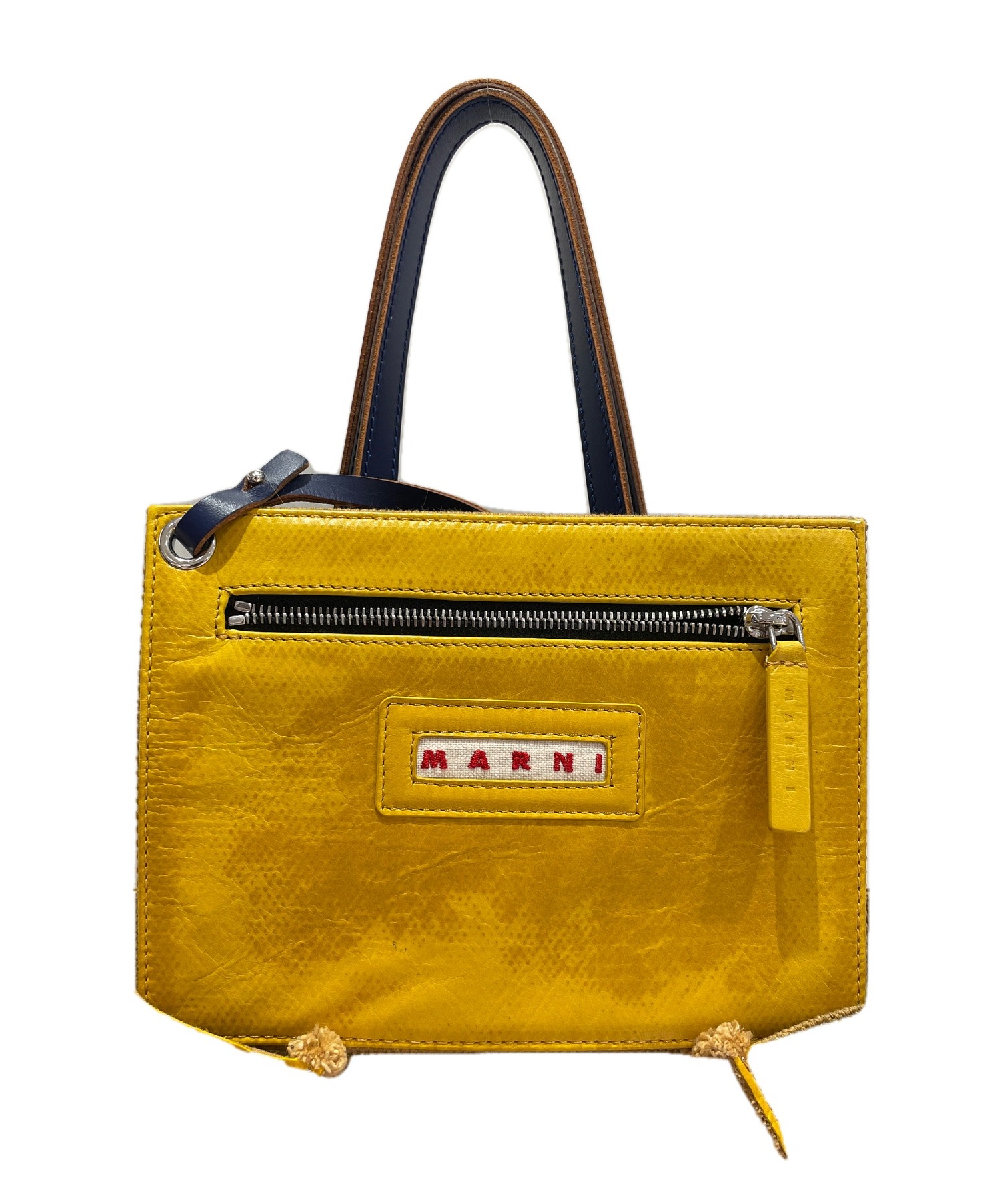 中古・古着通販】MARNI (マルニ) キャンバスレザーバッグ イエロー 