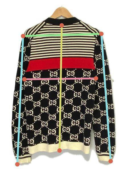 中古・古着通販】GUCCI (グッチ) GGストライプニットカーディガン