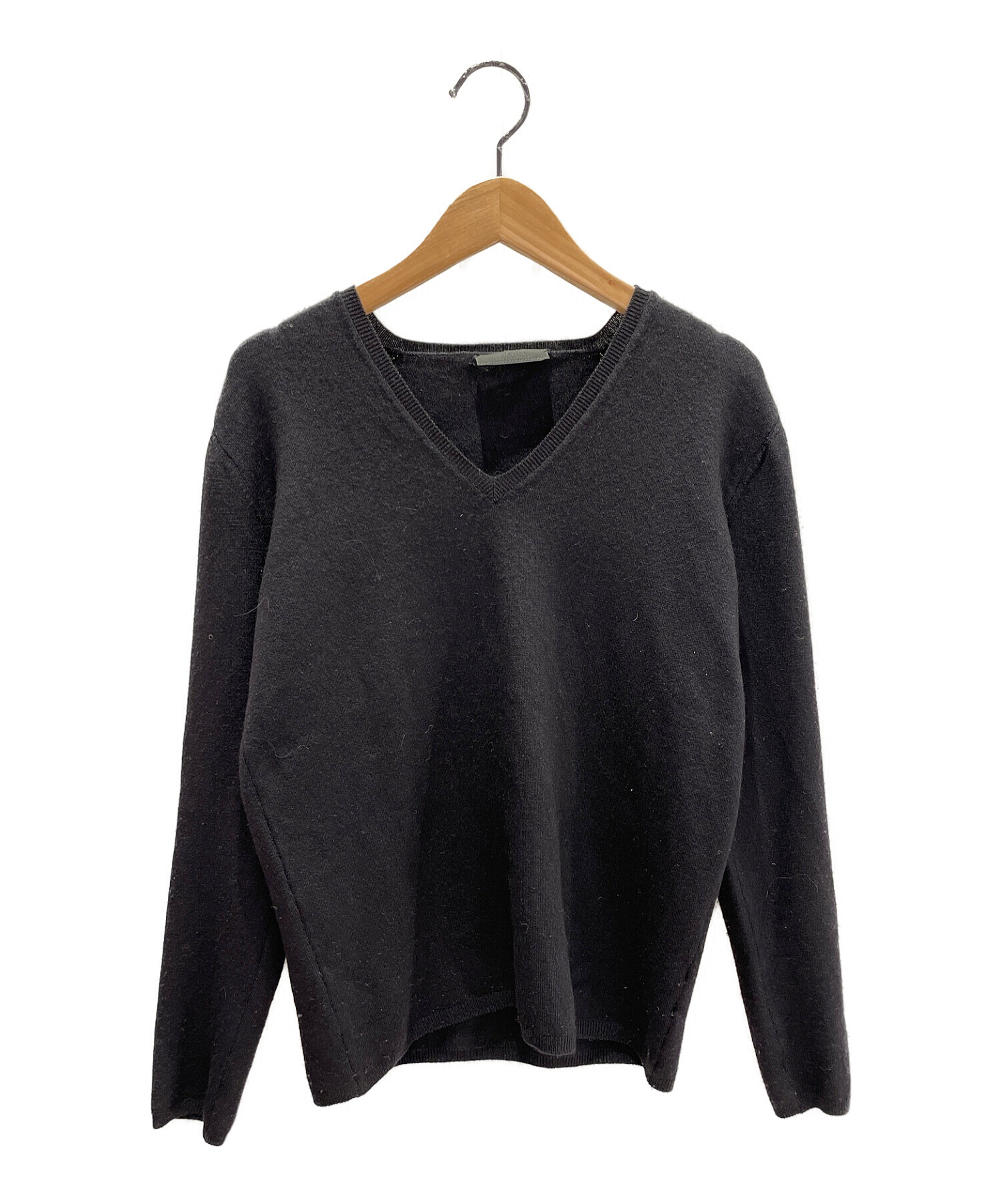 prada v neck knit ニット 中古・古着通販】PRADA (プラダ) Vネックニット ブラック サイズ:38