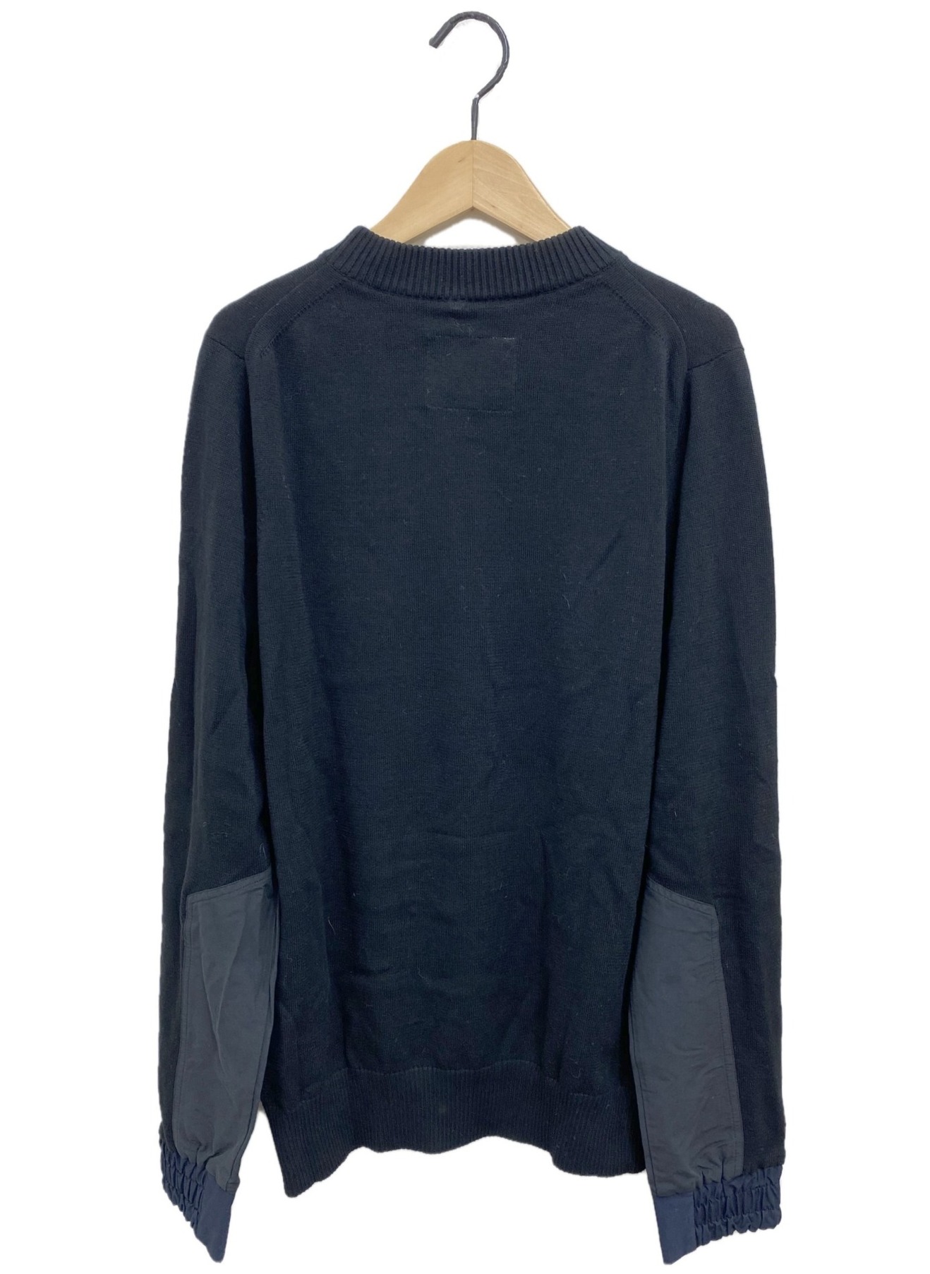 中古・古着通販】sacai (サカイ) 袖切替ニット ブラック サイズ:2