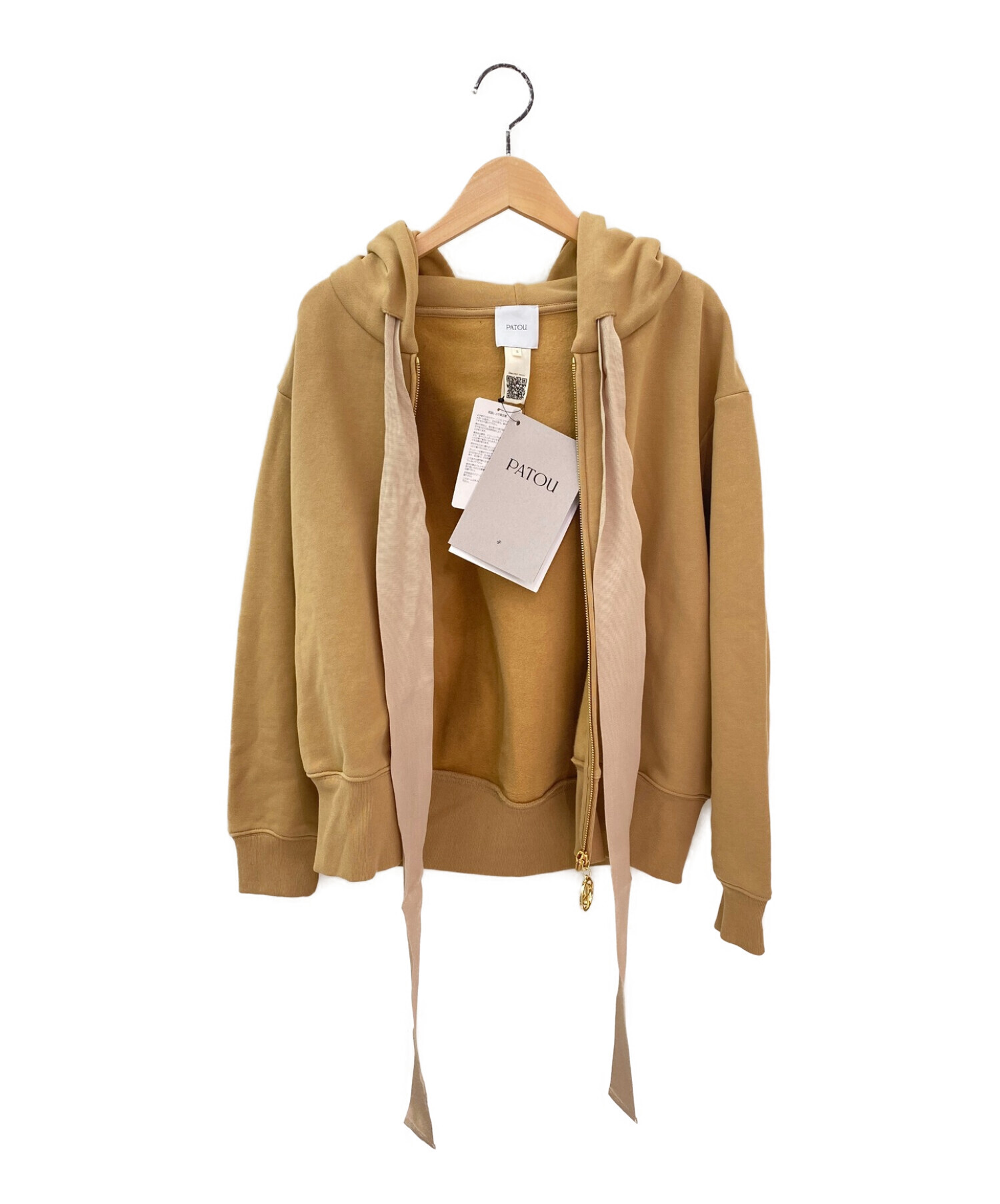 中古・古着通販】patou (パトゥ) ジップアップパーカ ベージュ サイズ 