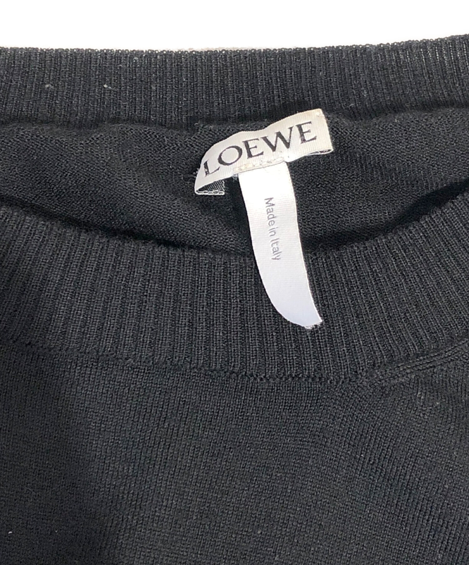 中古・古着通販】LOEWE (ロエベ) クルーネックニット ブラック サイズ 
