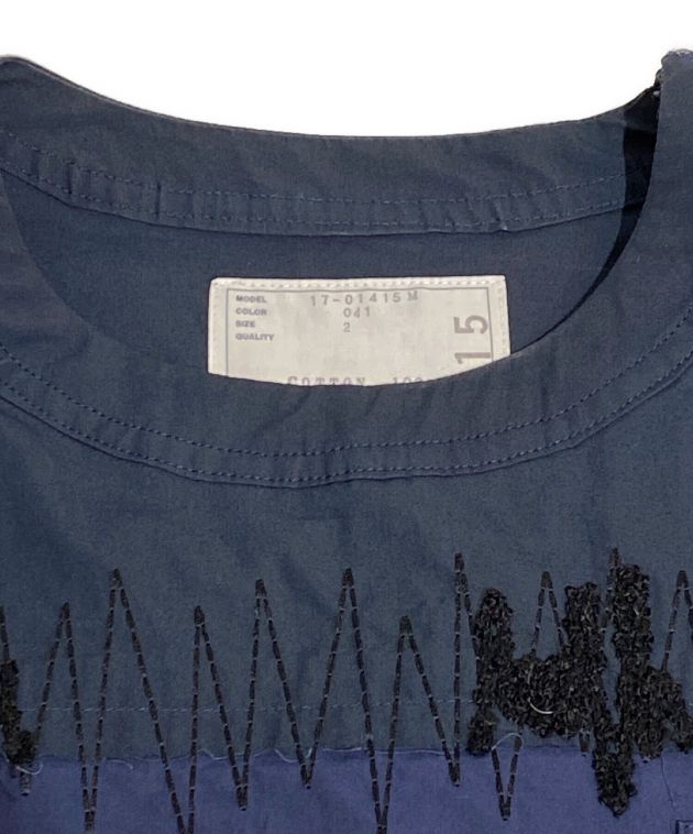 中古・古着通販】sacai (サカイ) プルオーバーシャツ ネイビー サイズ