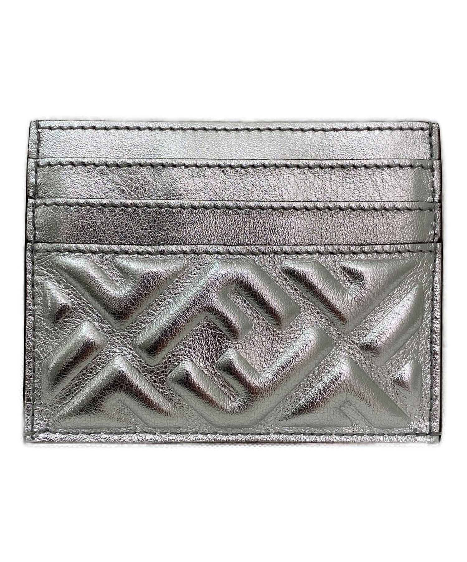 中古・古着通販】FENDI (フェンディ) バゲットカードケース シルバー 