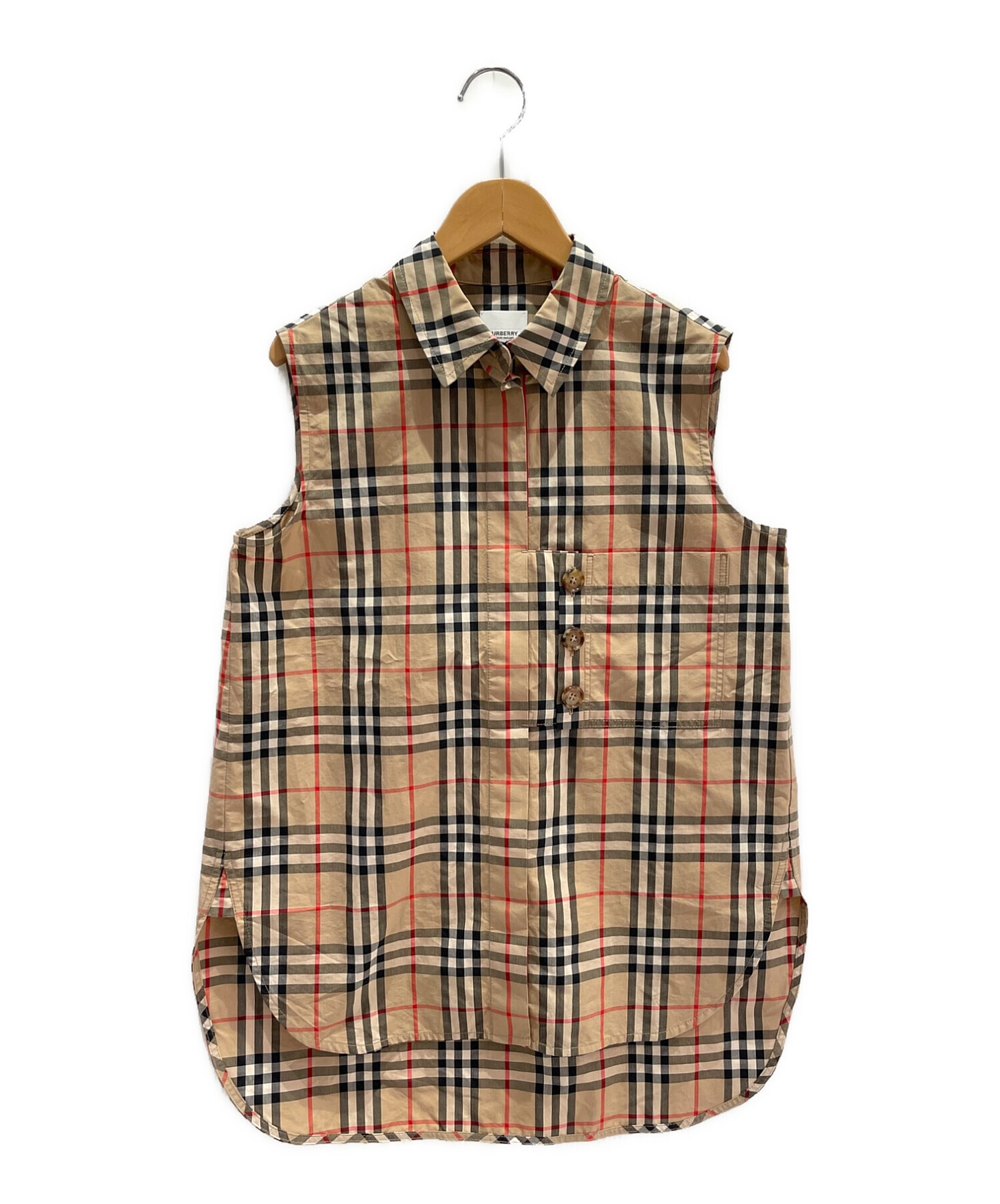 中古・古着通販】BURBERRY (バーバリー) チェックノースリーブシャツ