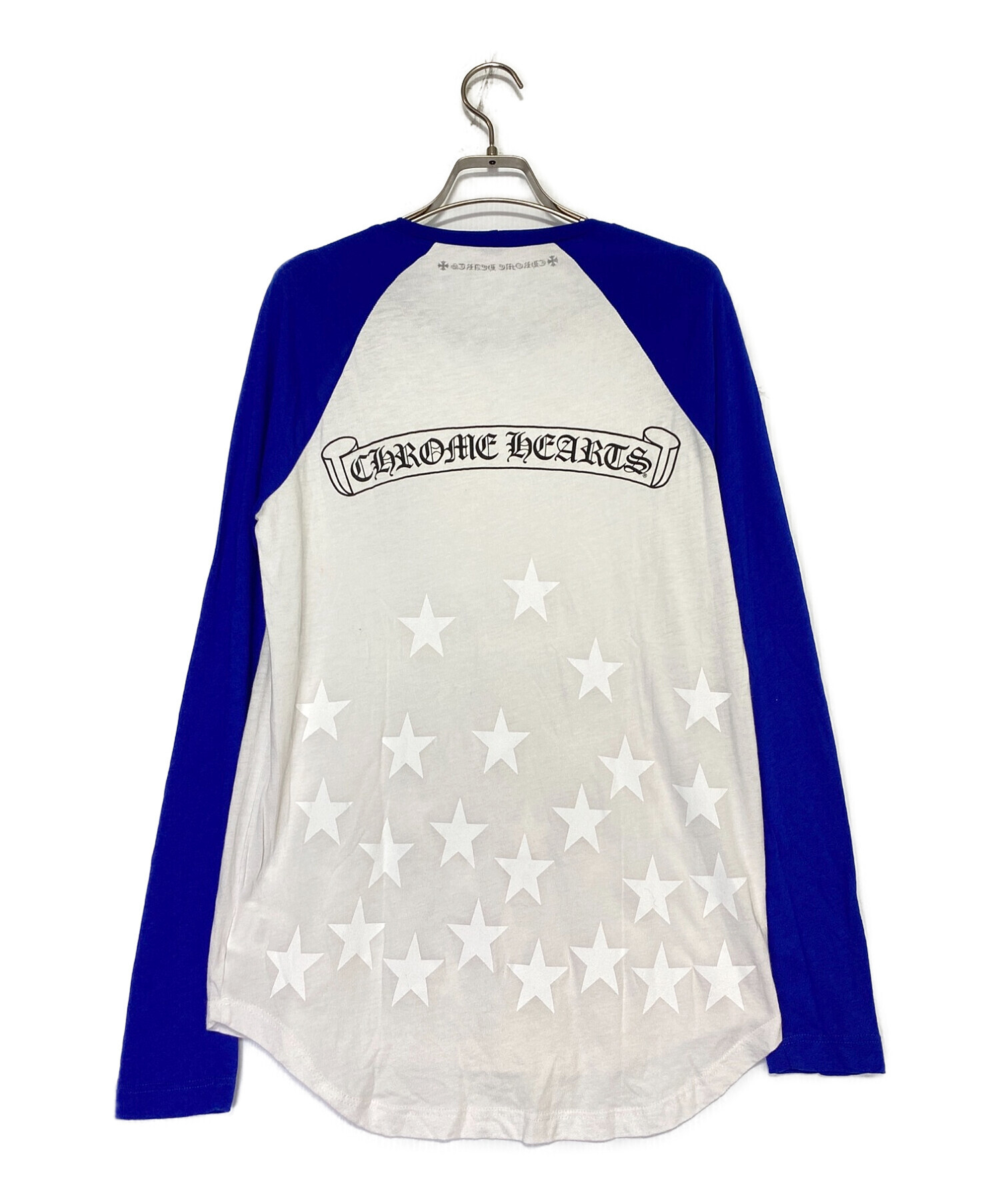 クロムハーツ　ラグラン　ブルー クロムハーツ ブルートーナルモノグラムクロスパターンシルクタンク