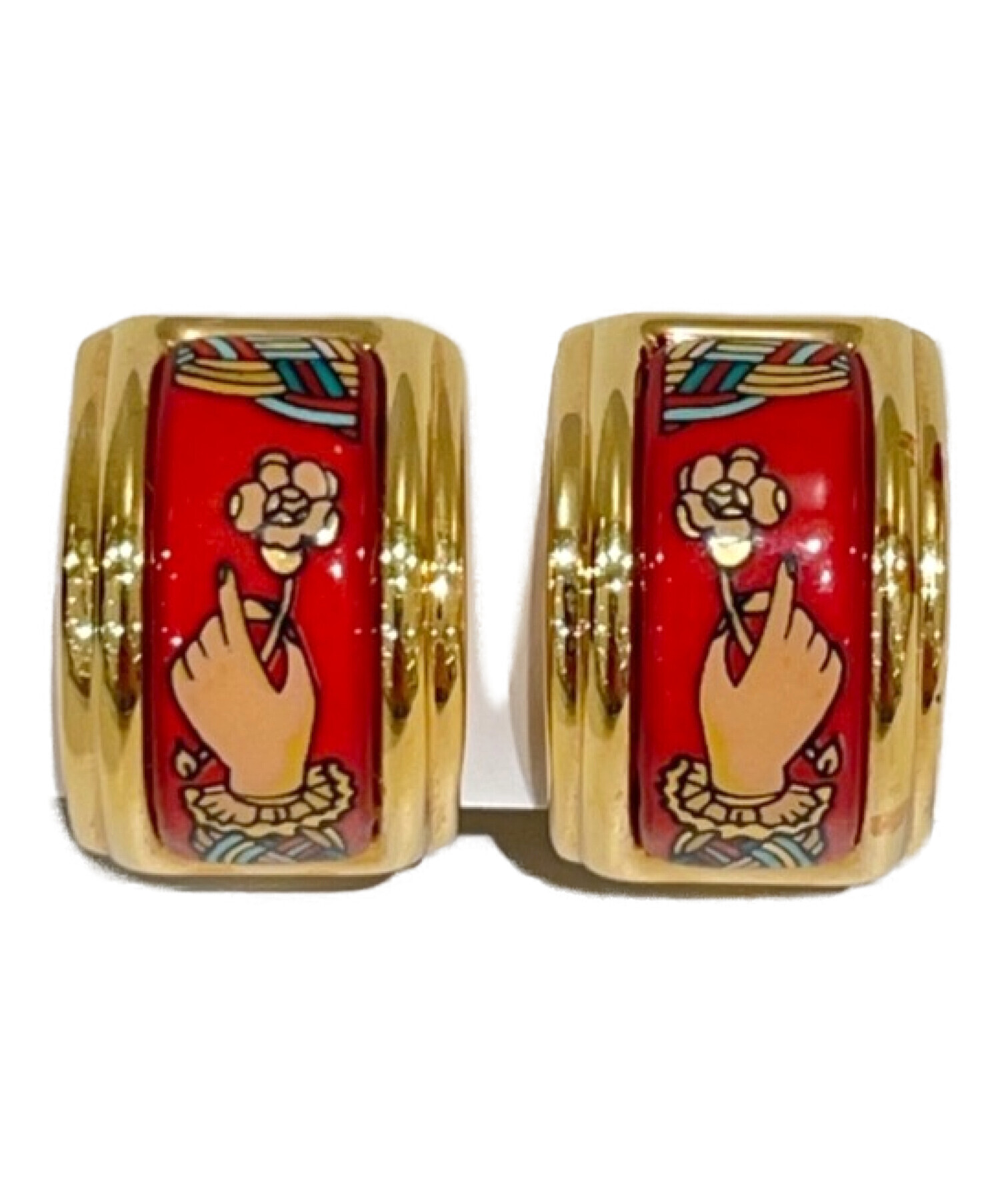 正規HERMES ☆イヤリング 中古・古着通販】HERMES (エルメス) エマイユイヤリング ピンク サイズ