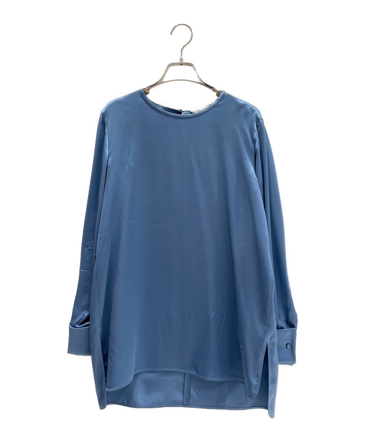 近年タグ マックスマーラ 大きいサイズ ダンガリーシャツ ブルー 42 中古・古着通販】MaxMara (マックスマーラ) シルクシャツ ブルー