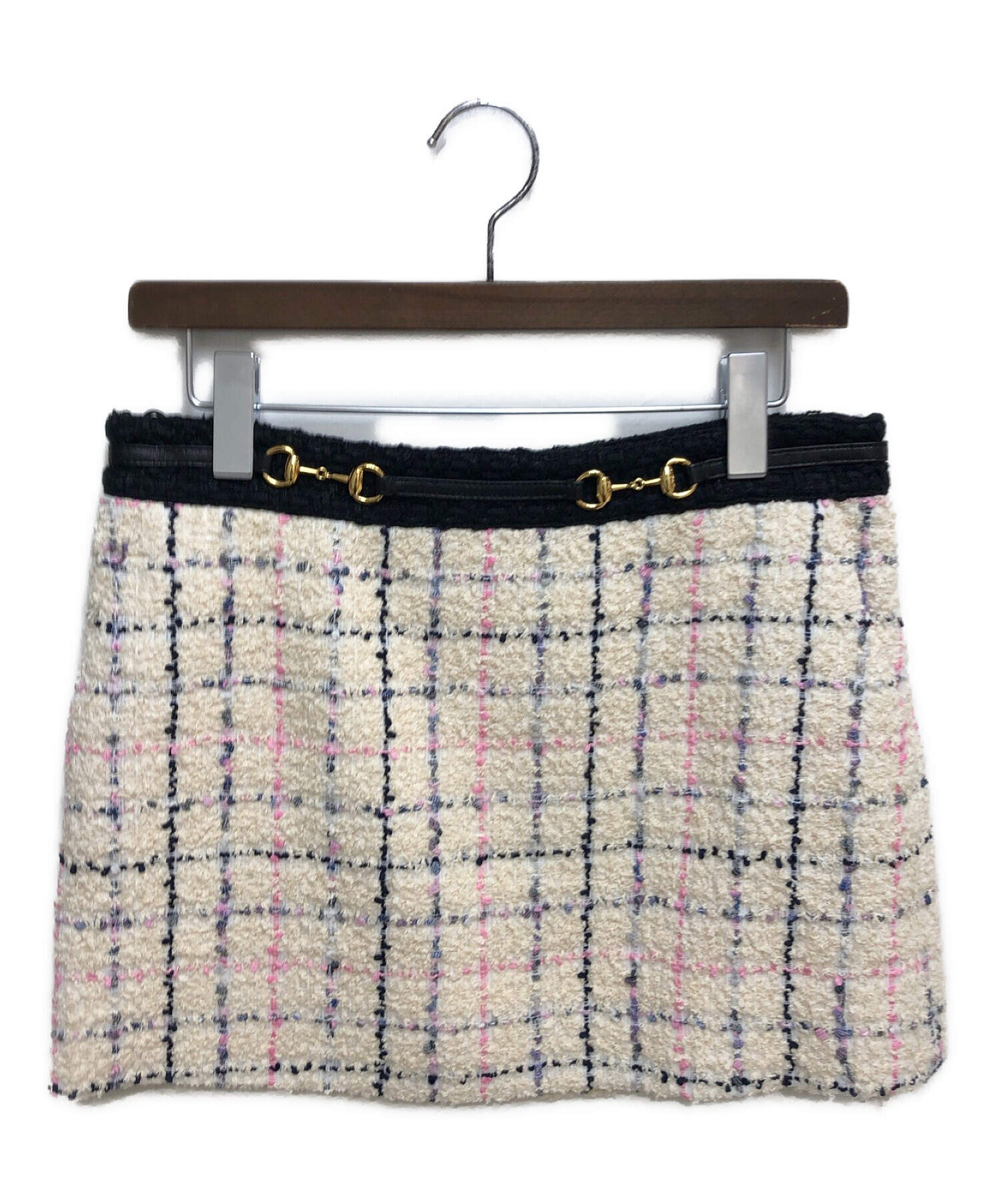 中古・古着通販】GUCCI (グッチ) ツイードミニスカート ホワイト