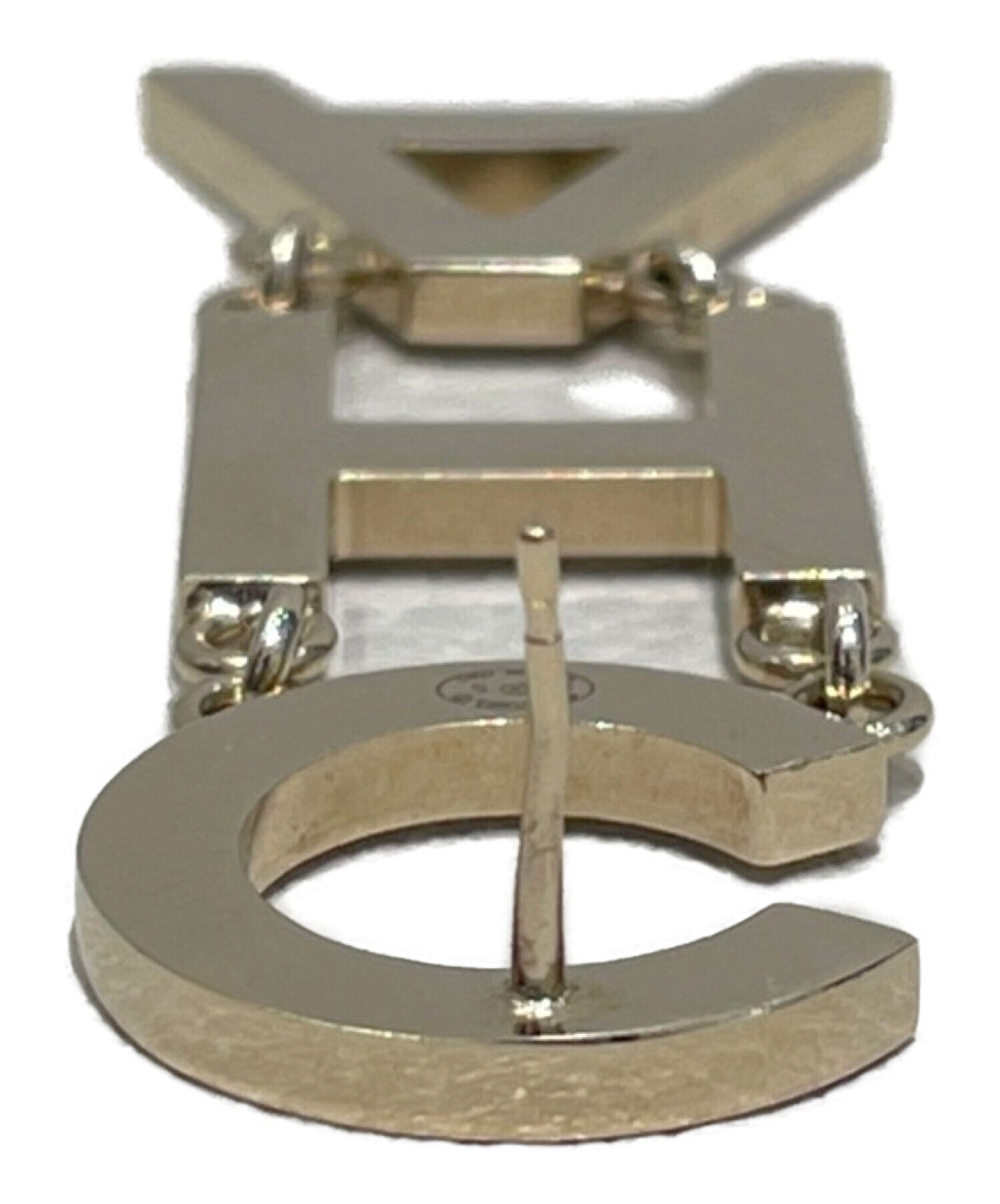中古・古着通販】CHANEL (シャネル) B20Vロゴピアス ゴールド サイズ