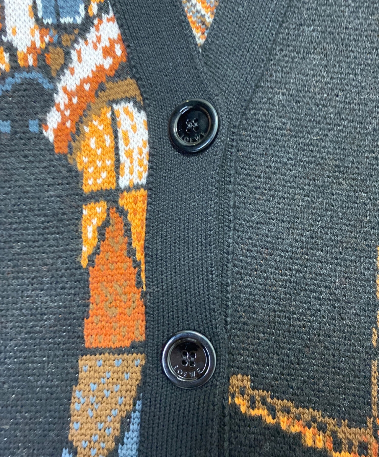 中古・古着通販】LOEWE (ロエベ) ロングニットカーディガン ブラック