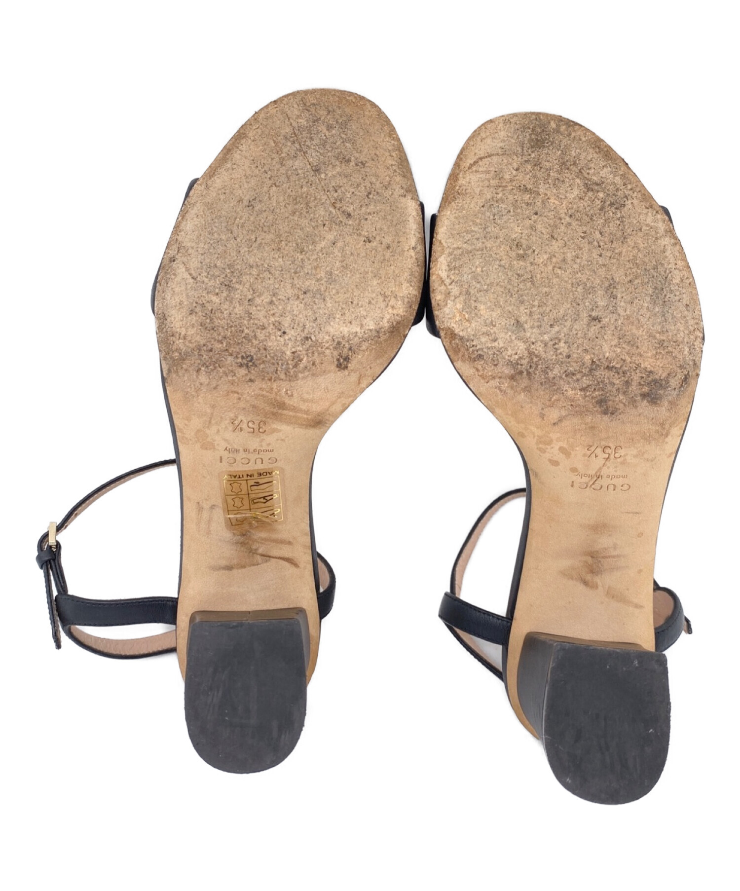 中古・古着通販】GUCCI (グッチ) ホースビットサンダル ブラック 