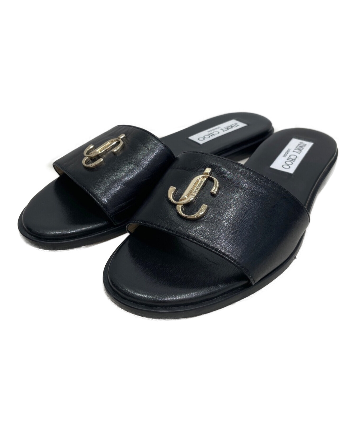 中古・古着通販】JIMMY CHOO (ジミーチュウ) JCロゴフラットレザー 