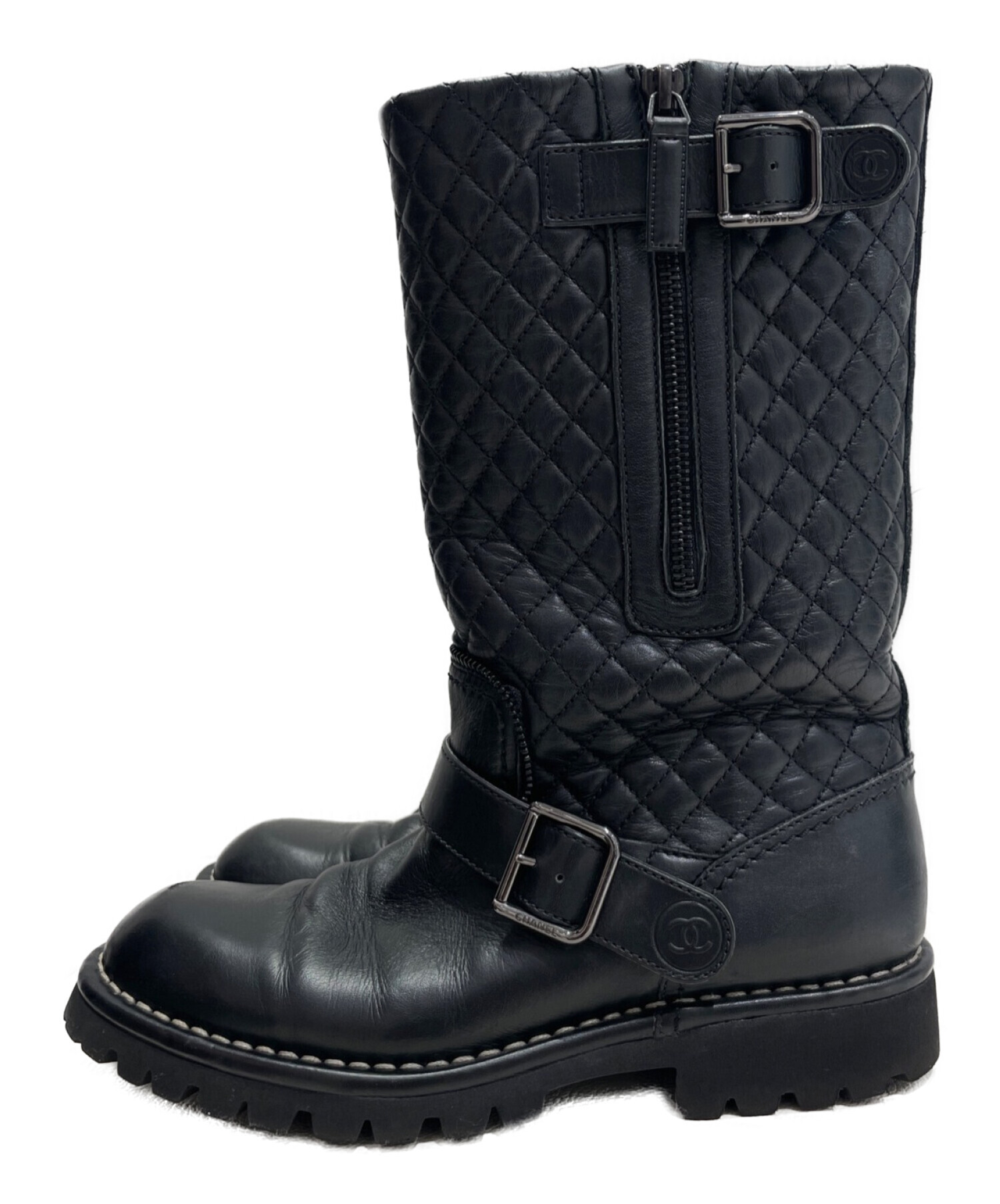 中古・古着通販】CHANEL (シャネル) ココマークエンジニアブーツ 中古・古着通販】CHANEL (シャネル) ココマークエンジニアブーツ