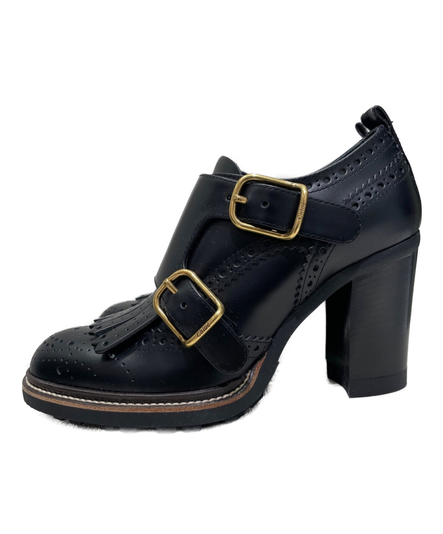 中古・古着通販】Chloe (クロエ) franne heeled monk brogue ブラック 