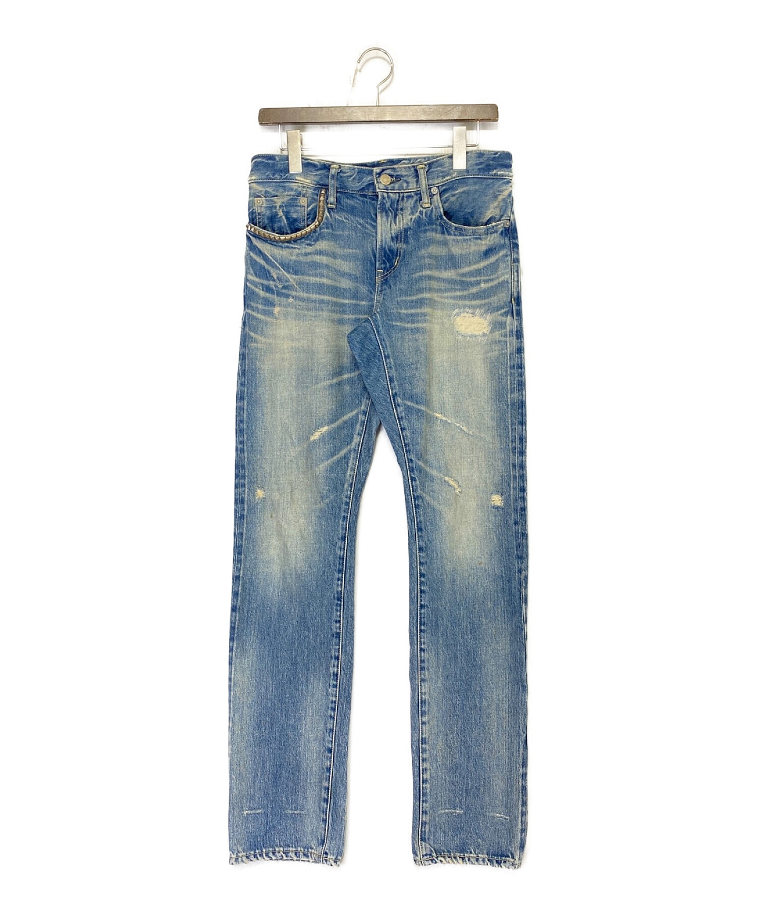 ヒステリックグラマー RW CLASH加工デニムスリムストレートパンツ 