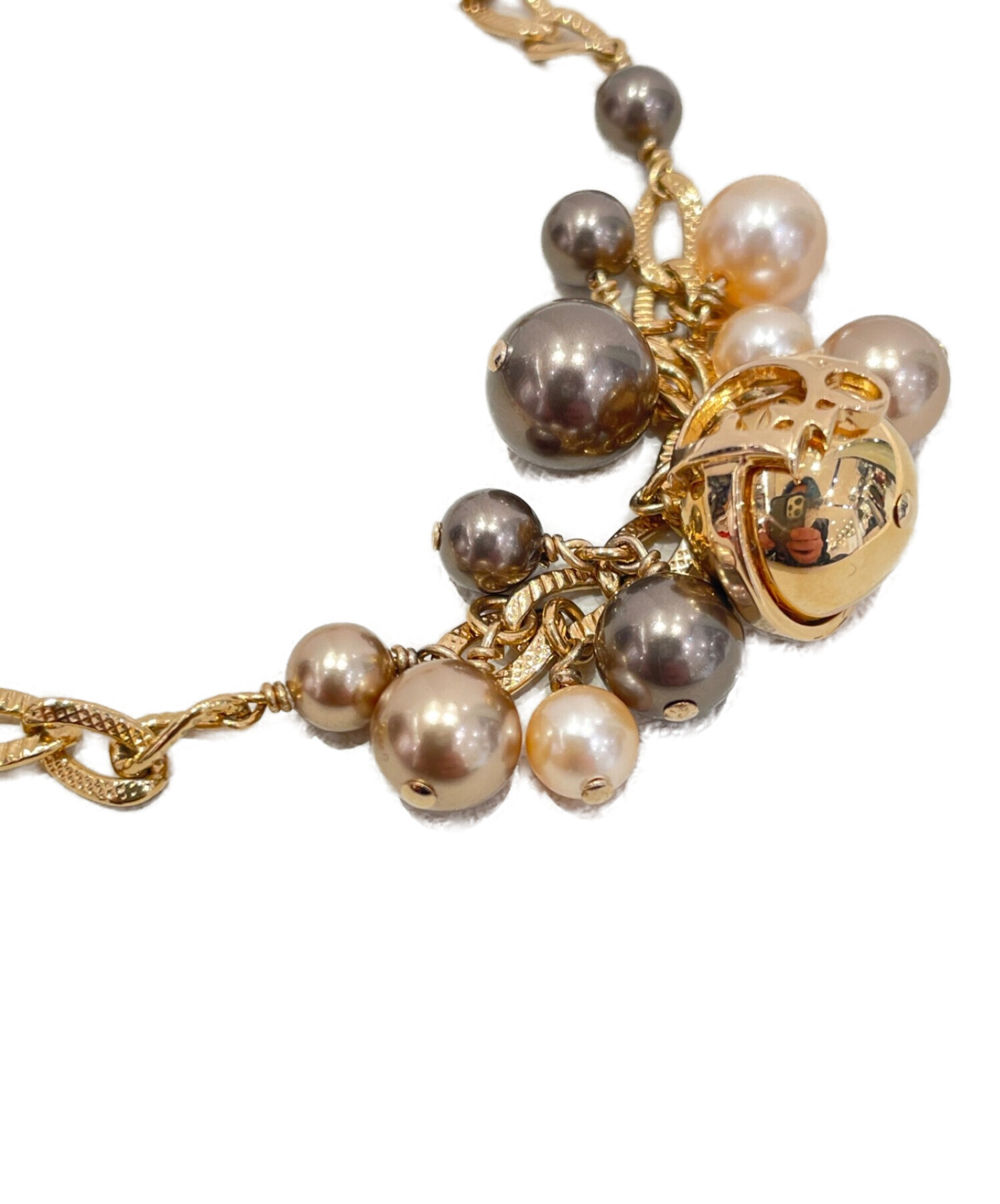 Dior ゴールド パール ツイストチェーン アンクレット 中古・古着通販】Christian Dior (クリスチャン ディオール) パール