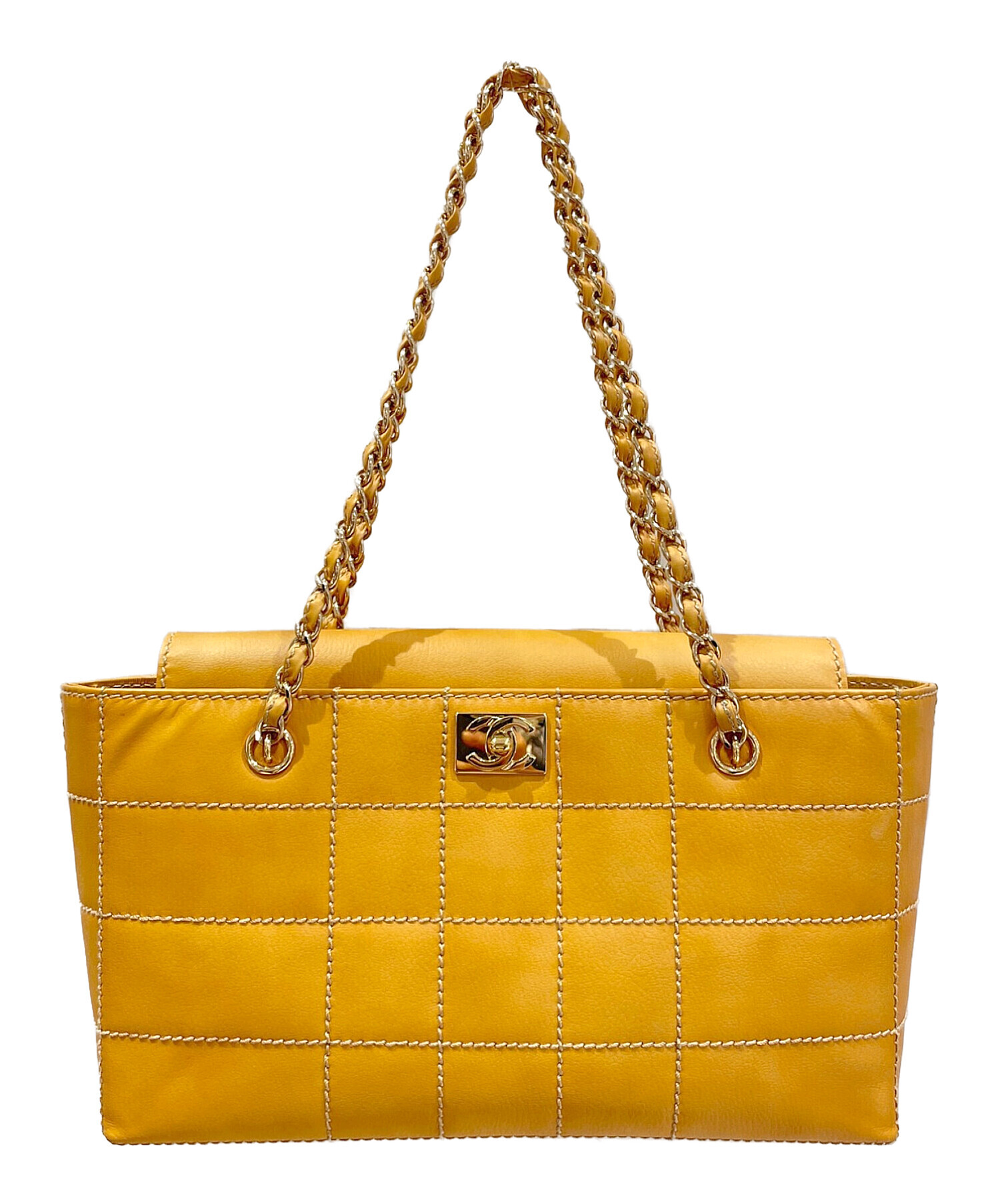 中古・古着通販】CHANEL (シャネル) チェーンバッグ イエロー 