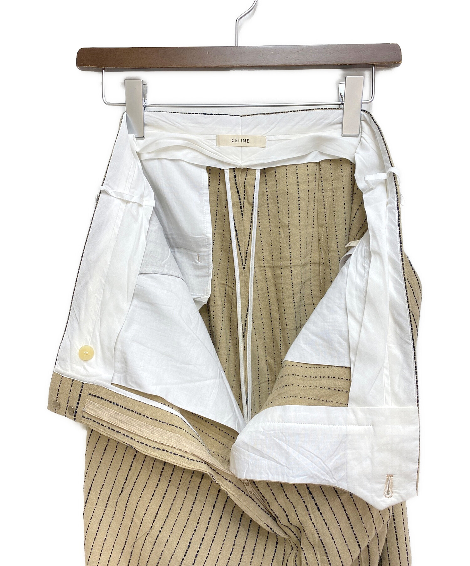 中古・古着通販】CELINE (セリーヌ) ストライプパンツ ベージュ サイズ