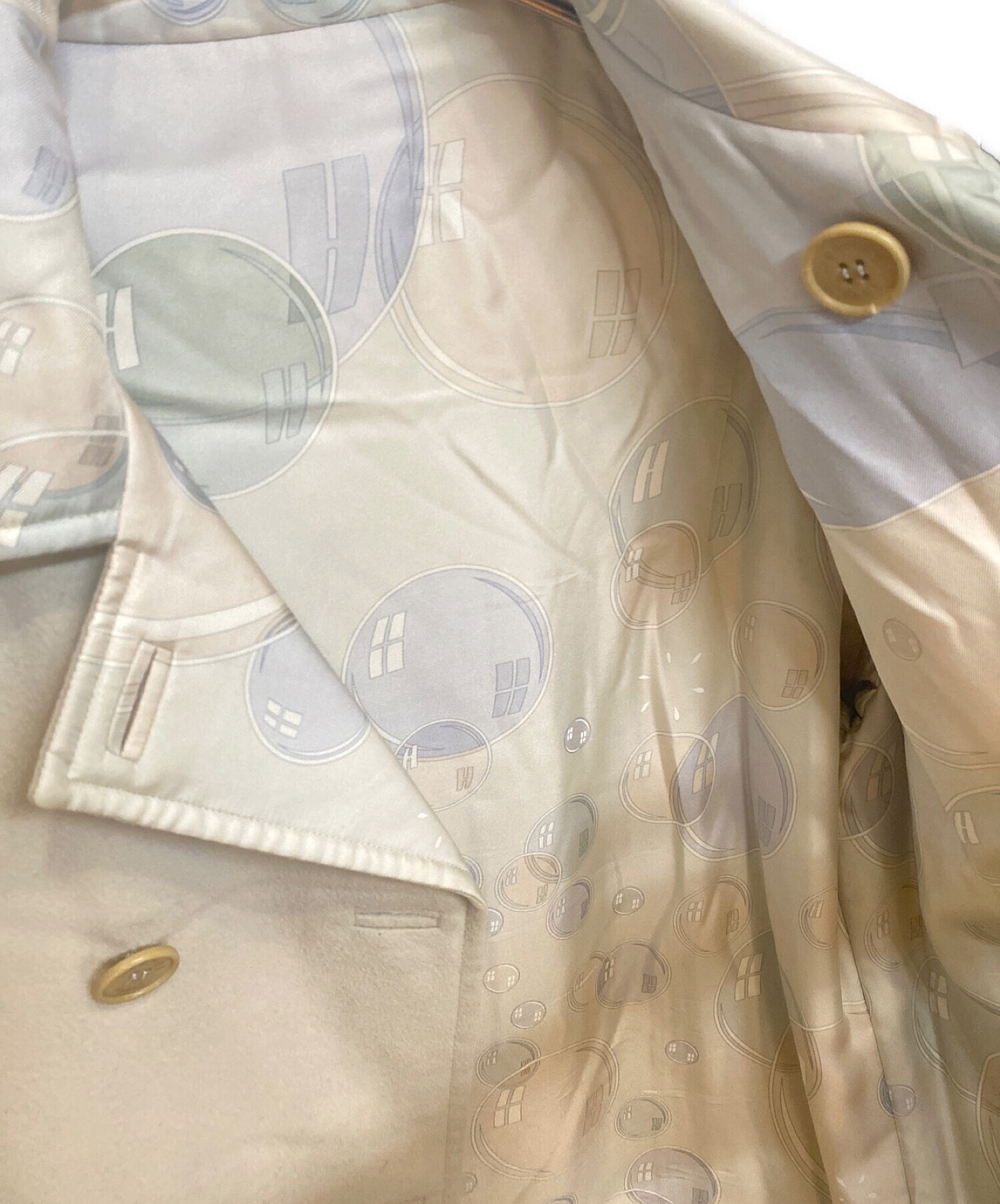 【美品】HERMESエルメス　ハーフコートベージュ 中古・古着通販】HERMES (エルメス) リバーシブルコート/マルジェラ期