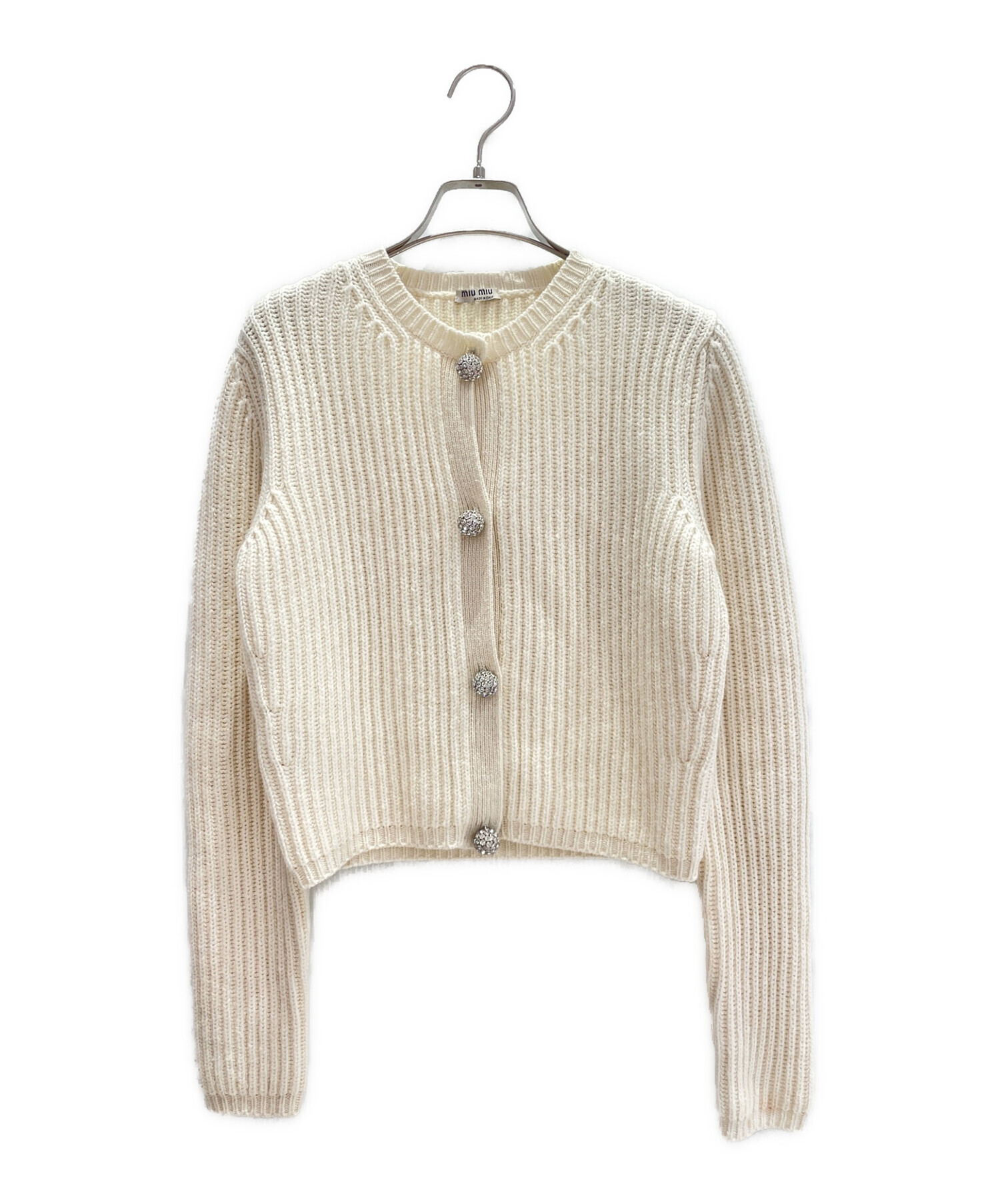 中古・古着通販】MIU MIU (ミュウミュウ) ビジューボタンカーディガン