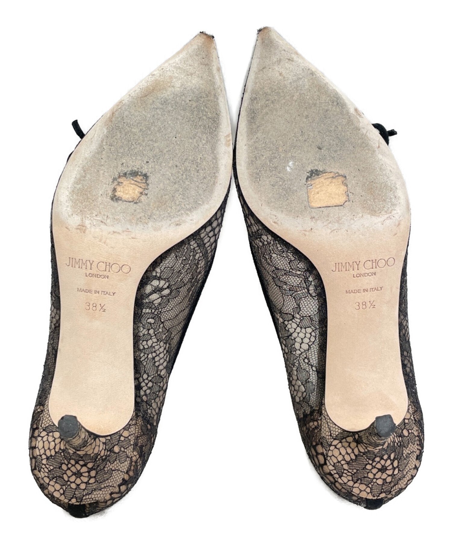 ジミーチュウ　レースパンプス　ポインテッド　37.5 ヒール　ブラック ジミーチュウ レースパンプス ポインテッド 37.5 ヒール ブラック