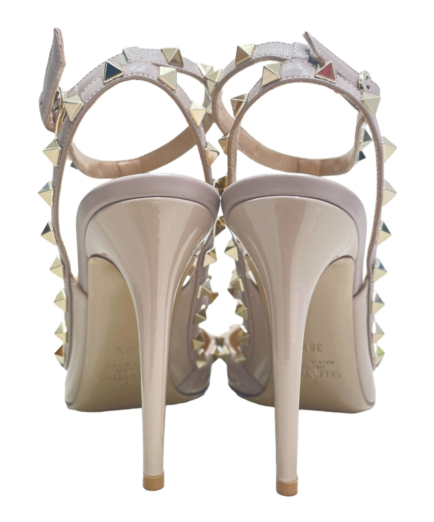 バレンティノ ロックスタッズ エナメル ストラップパンプス グレー バレンティノ ロックスタッズ エナメル ストラップパンプス グレー