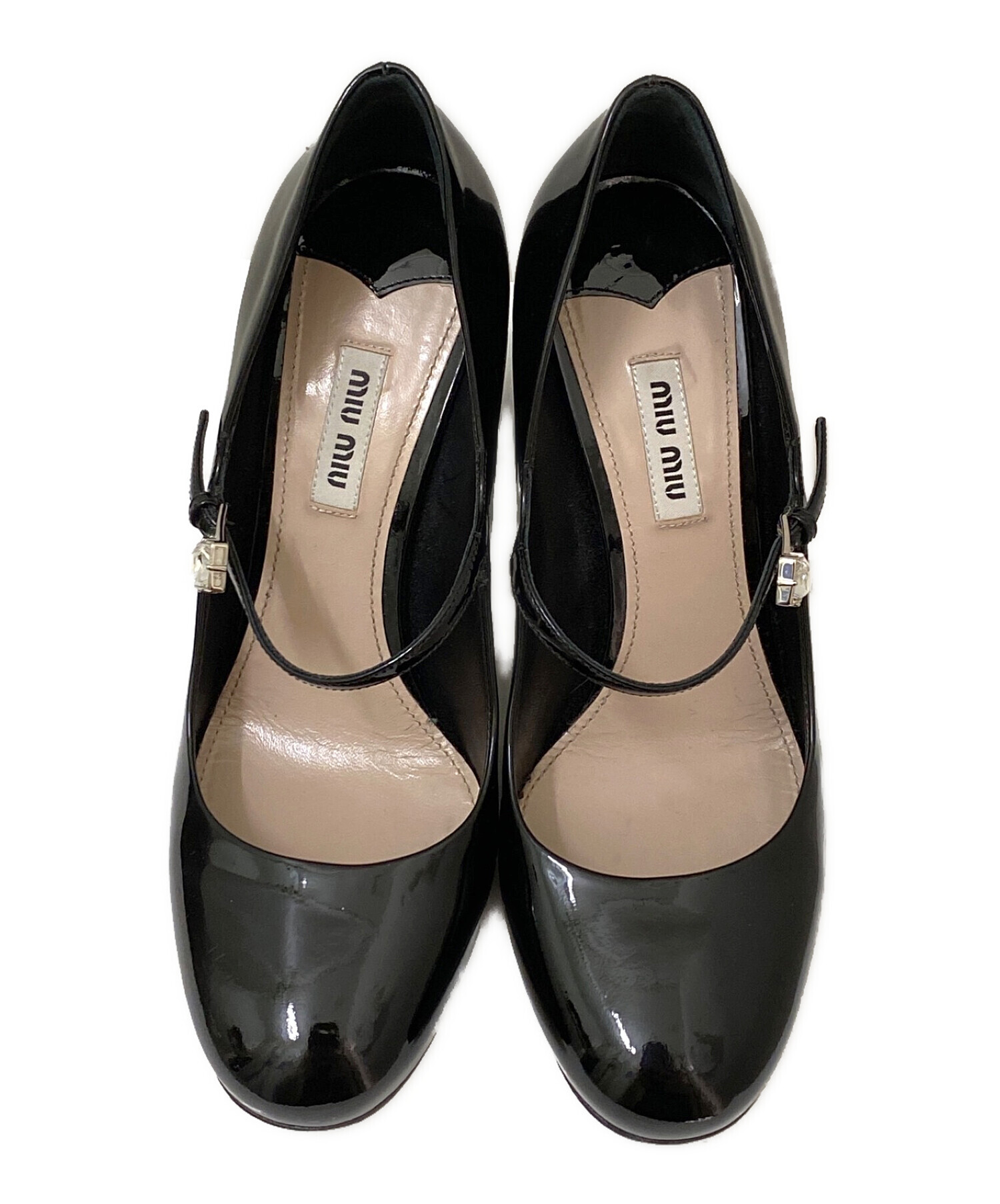 中古・古着通販】MIU MIU (ミュウミュウ) パテントパンプス ブラック