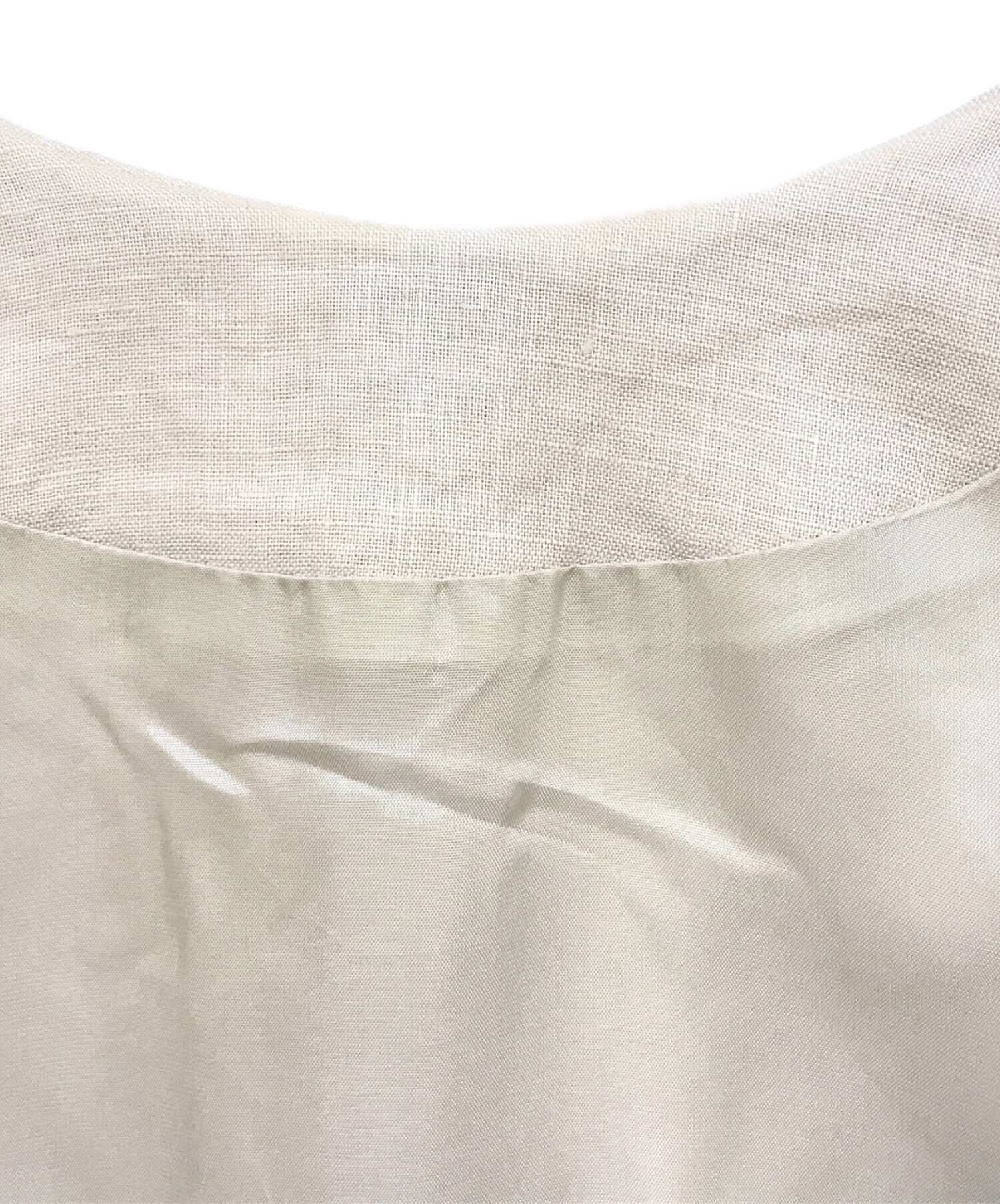中古・古着通販】SACRA (サクラ) リネンボイルワンピース ベージュ  