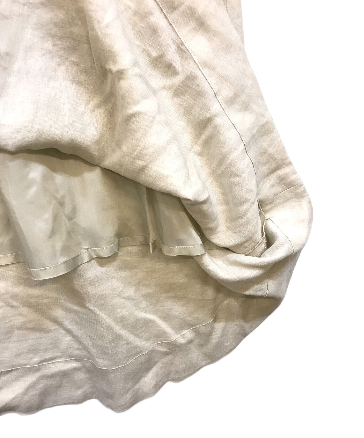 中古・古着通販】SACRA (サクラ) リネンボイルワンピース ベージュ  