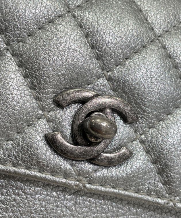 Nizi☆CHANEL☆ノベルティ☆チェーン ショルダー バック シルバー シャネル CHANEL ショルダーバッグ マトラッセ Wフラップ Wチェーン