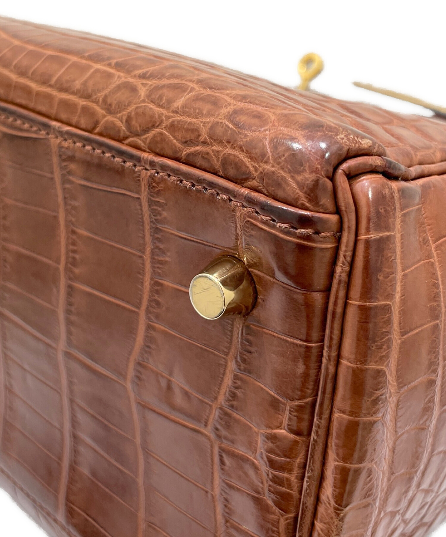 中古・古着通販】HERMES (エルメス) バッグ ブラウン×ゴールド金具