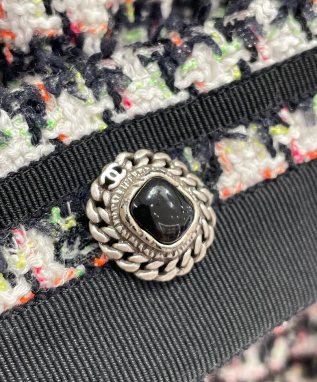シャネルノースリーブ 中古・古着通販】CHANEL (シャネル) ツイードノースリーブワンピース