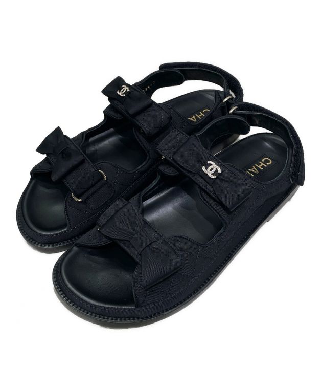 中古・古着通販】CHANEL (シャネル) スポーツサンダル ブラック サイズ