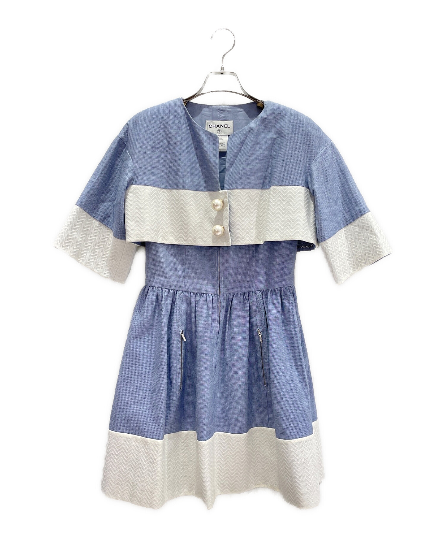 CHANEL ワンピース　36サイズ 中古・古着通販】CHANEL (シャネル) セットアップワンピース スカイ
