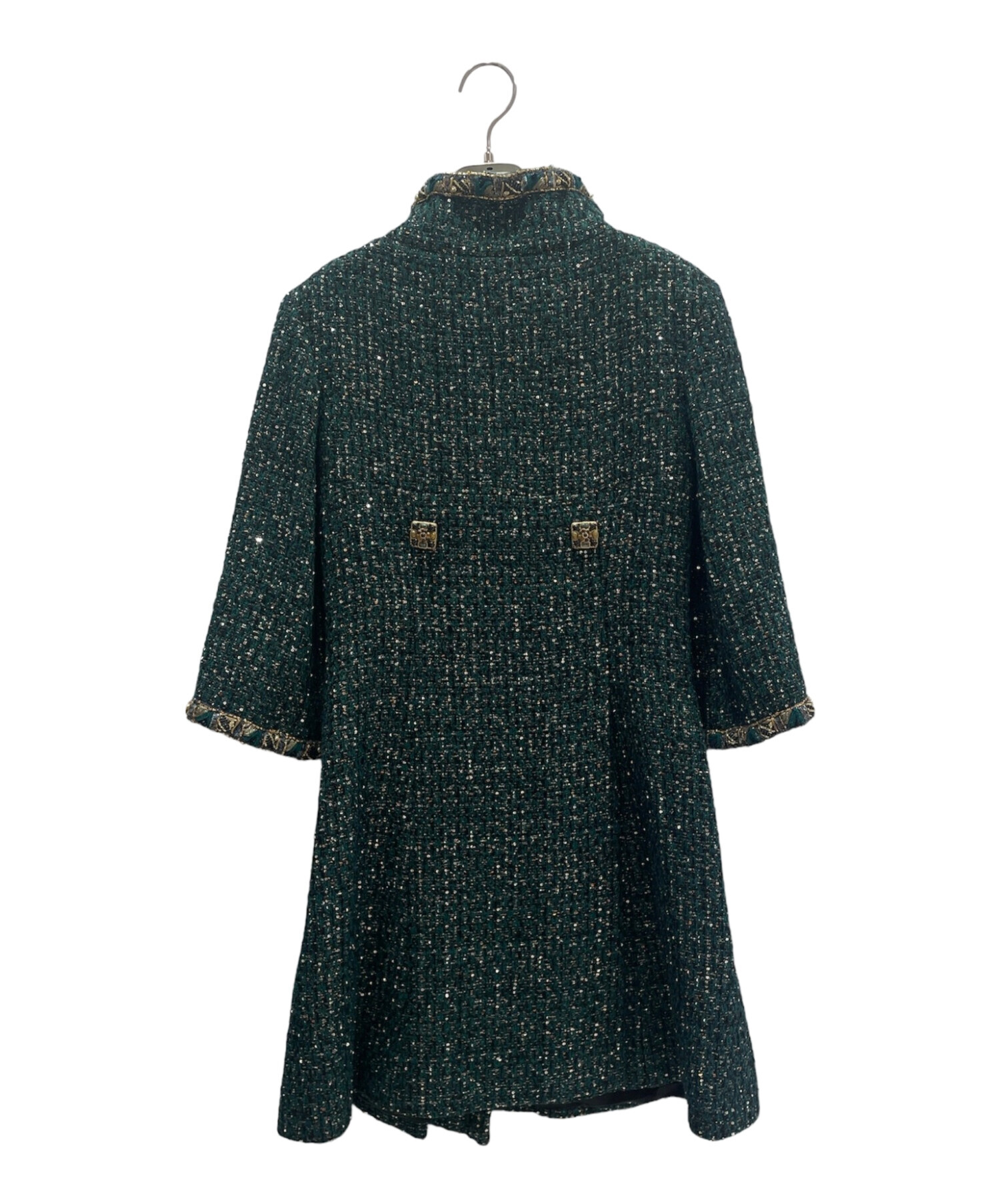 レア 美品　シャネル　スポーツ　38　デカココ　ハイネック　メタルボタン 中古・古着通販】CHANEL (シャネル) ハイネックツイードコート