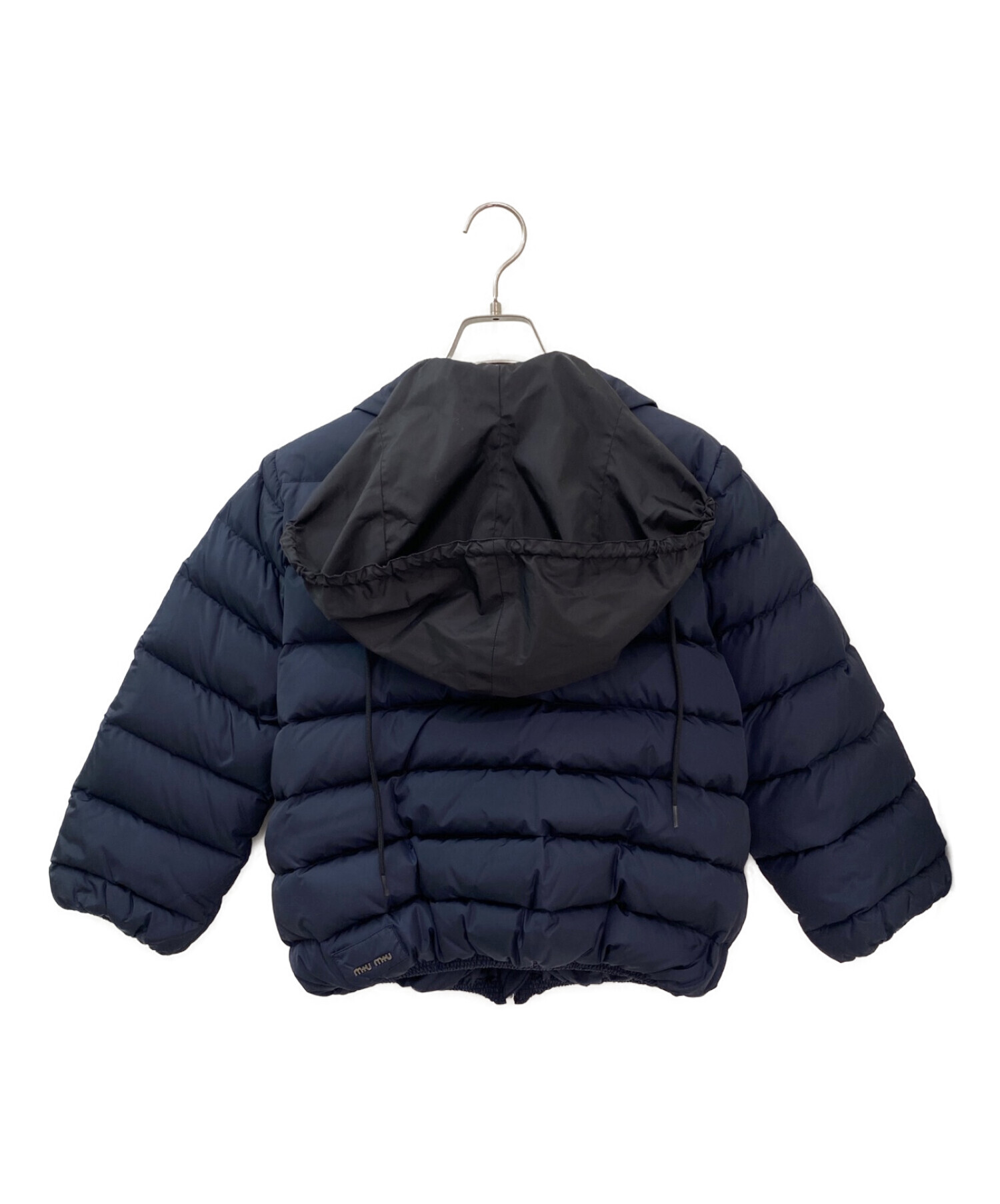 Miu Miu ネイビーブルー　ダウンジャケット フード付き 中古・古着通販】MIU MIU (ミュウミュウ) フリルダウンジャケット