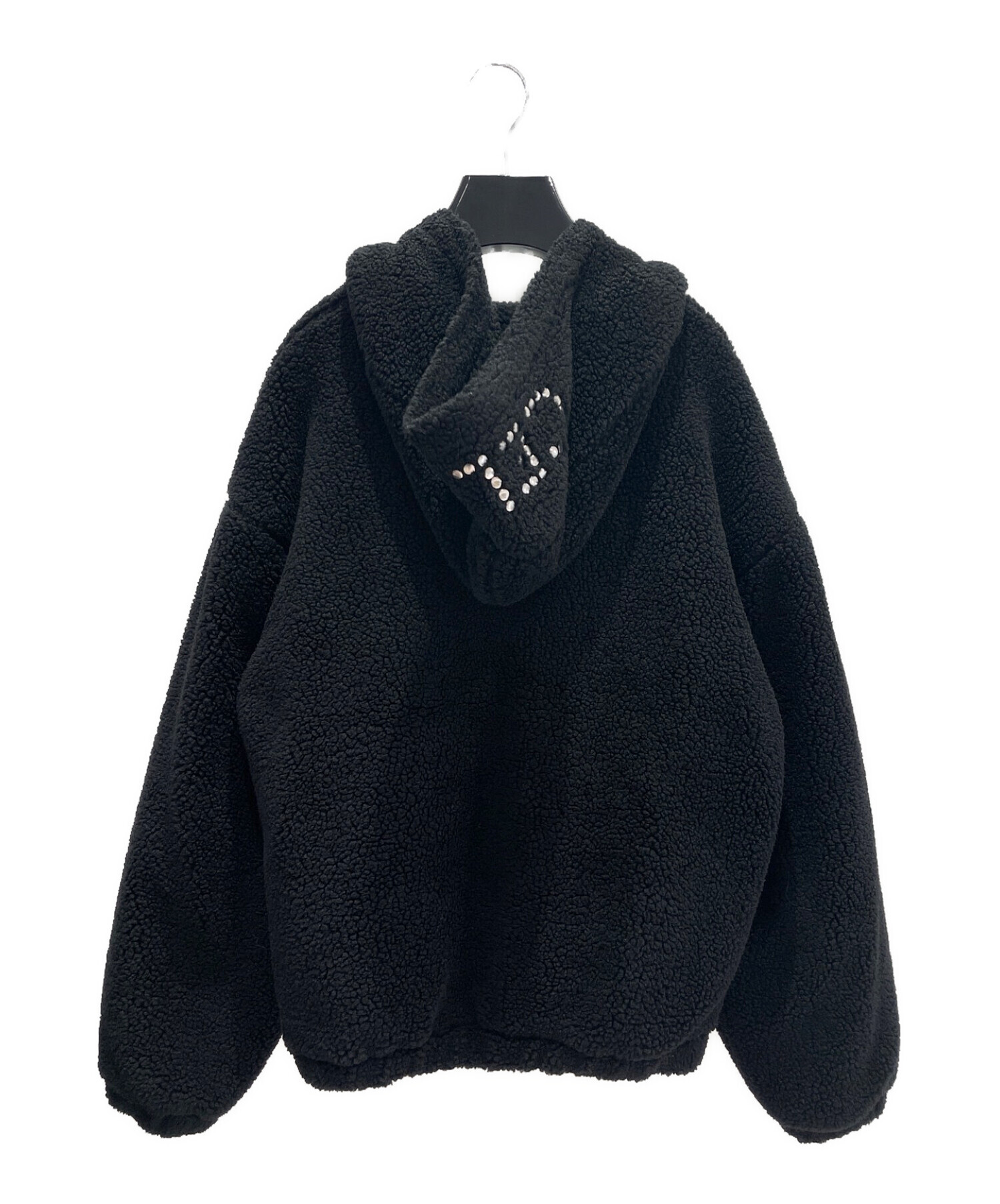 CELINE フリースジャケット XS 黒 中古・古着通販】CELINE (セリーヌ) スタッズフリースフーディー