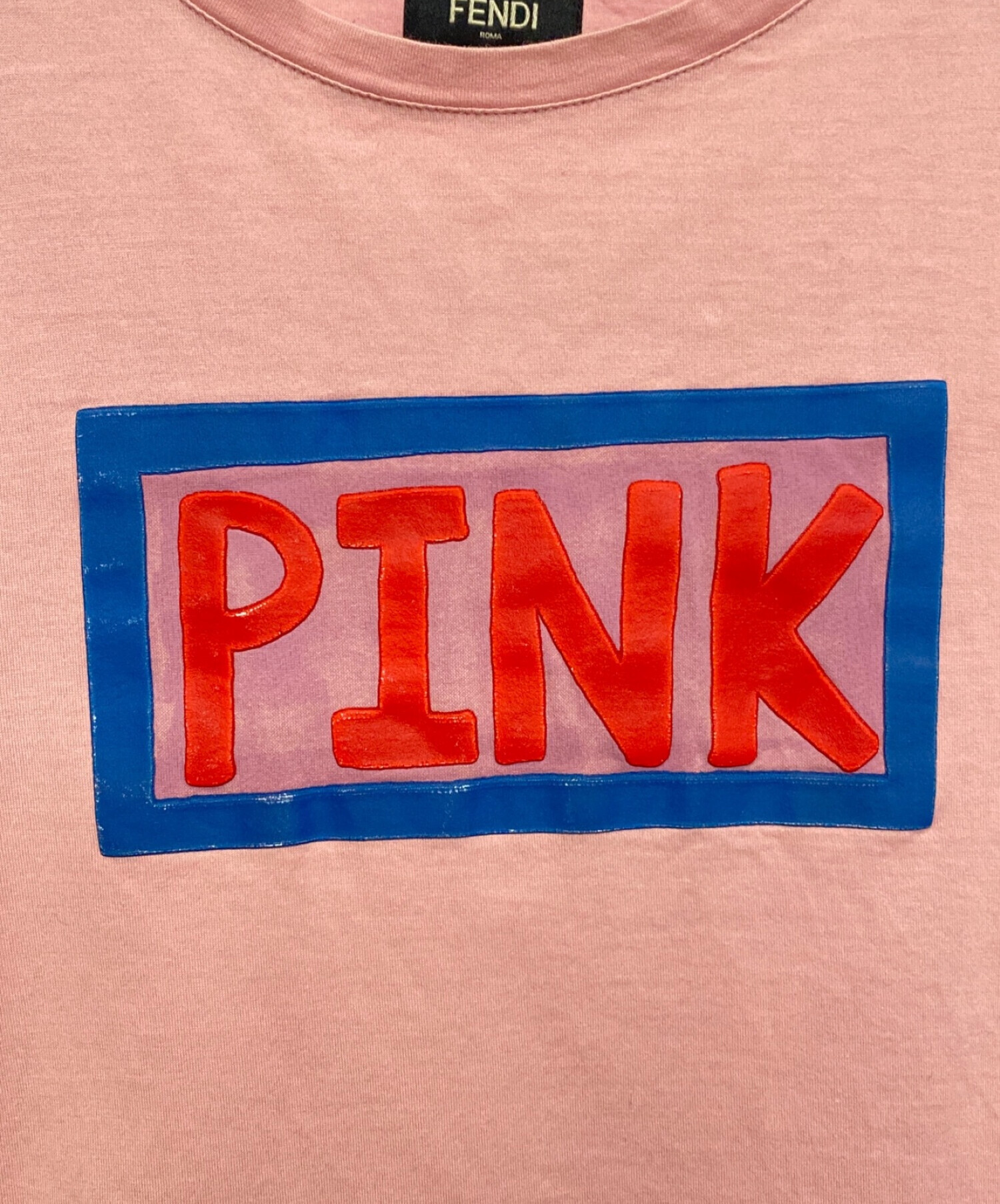 中古・古着通販】FENDI (フェンディ) ロゴデザインTシャツ ピンク