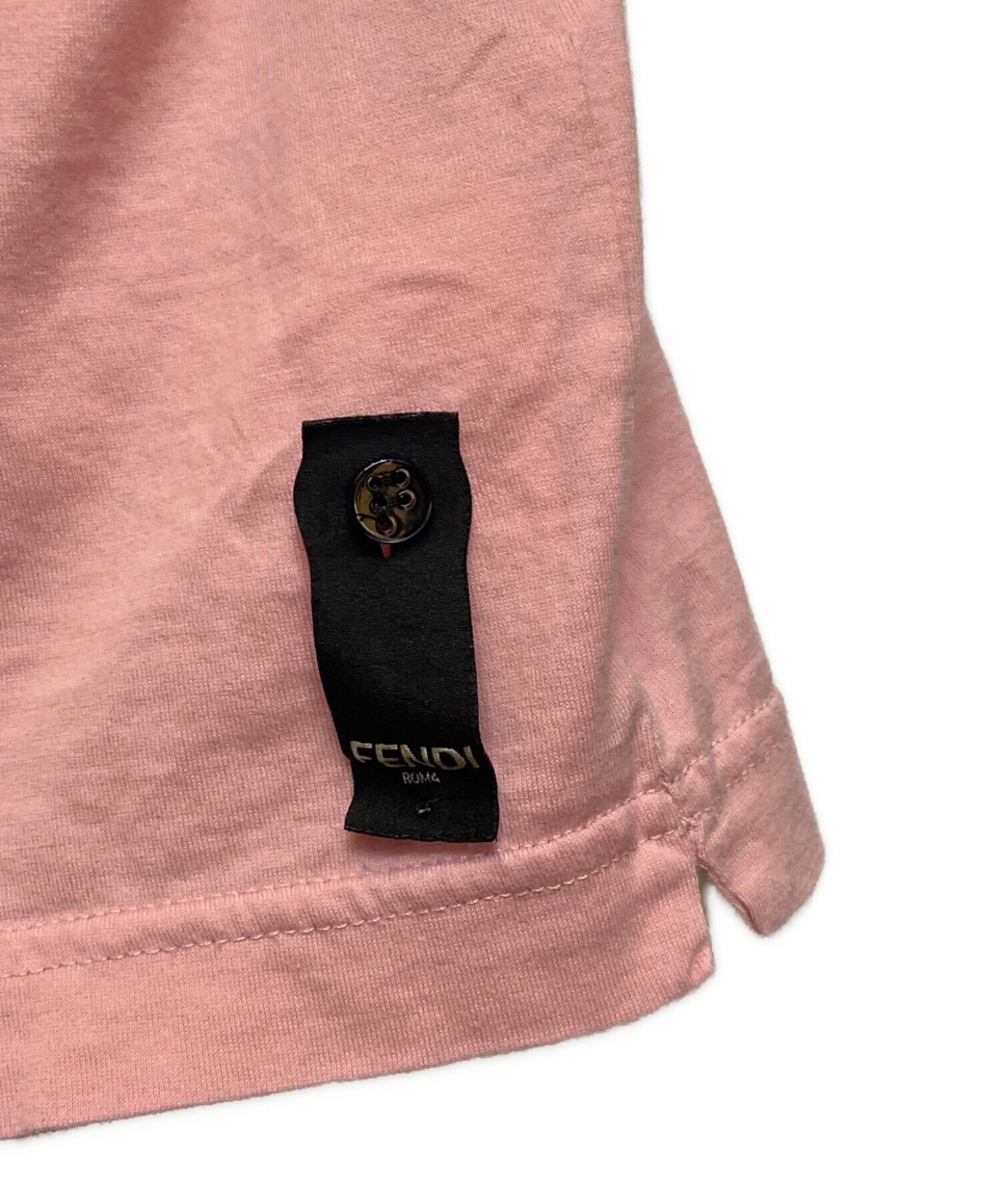 中古・古着通販】FENDI (フェンディ) ロゴデザインTシャツ ピンク