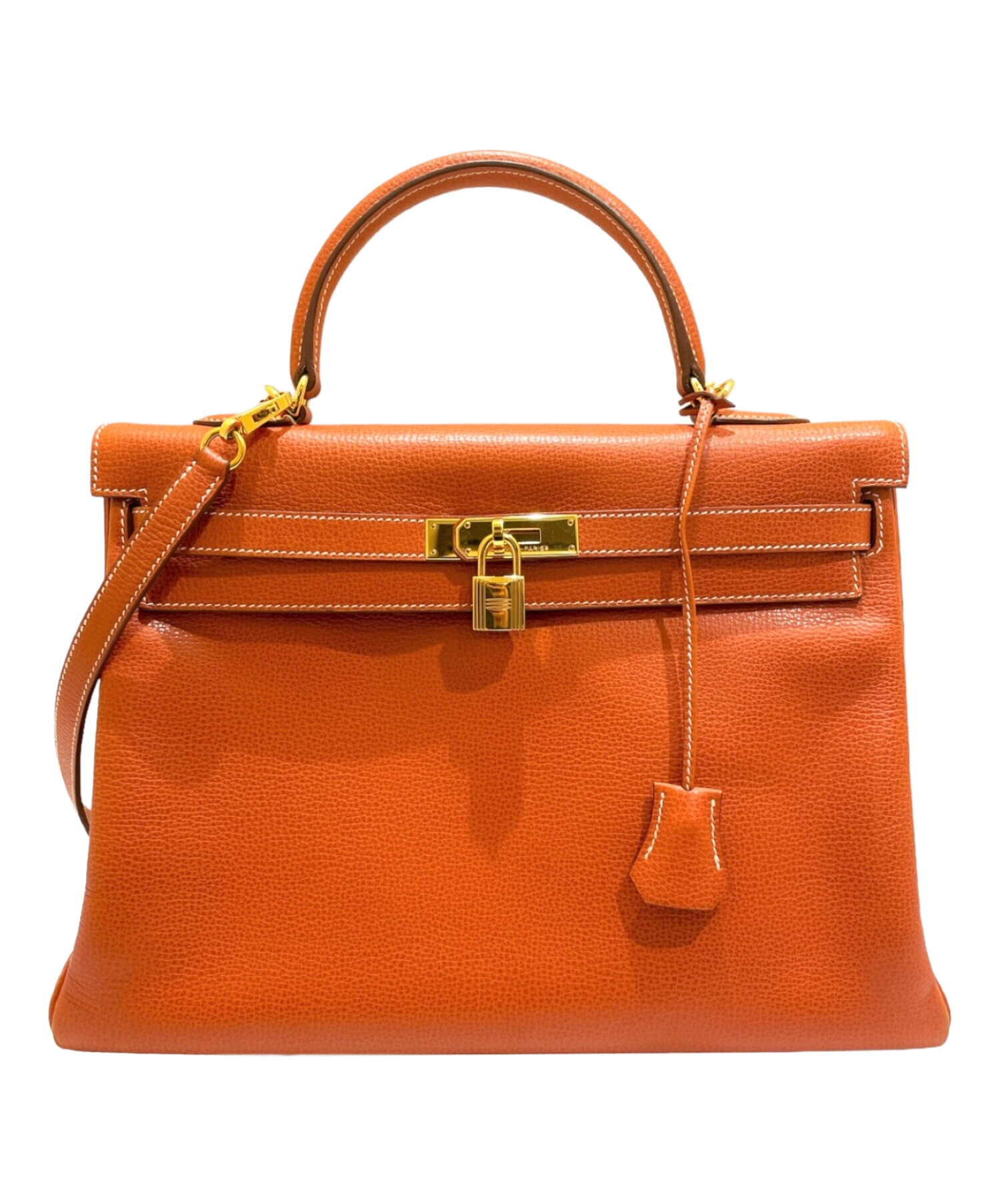中古・古着通販】HERMES (エルメス) ケリー35 オレンジ系 サイズ:35