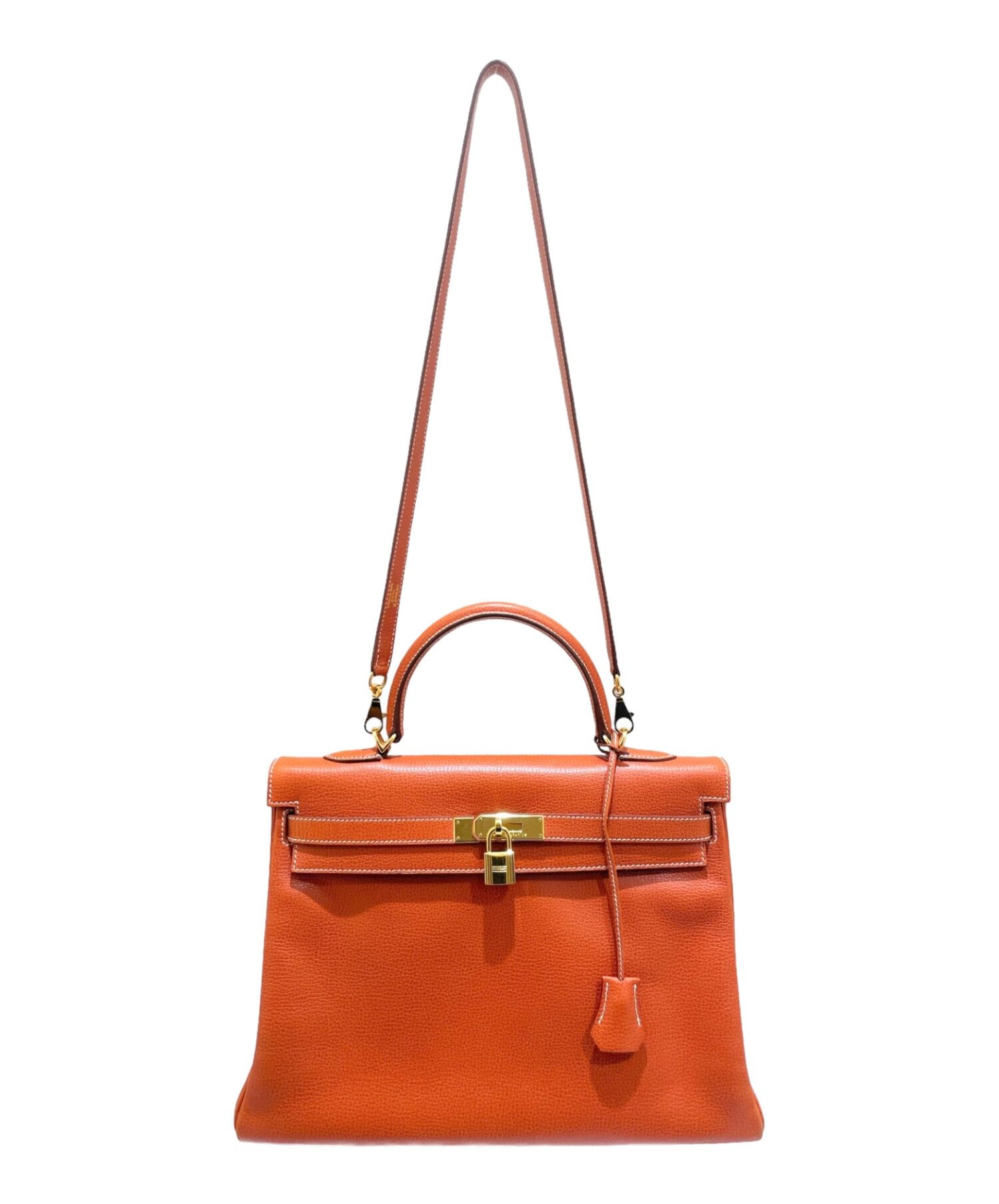 中古・古着通販】HERMES (エルメス) ケリー35 オレンジ系 サイズ:35