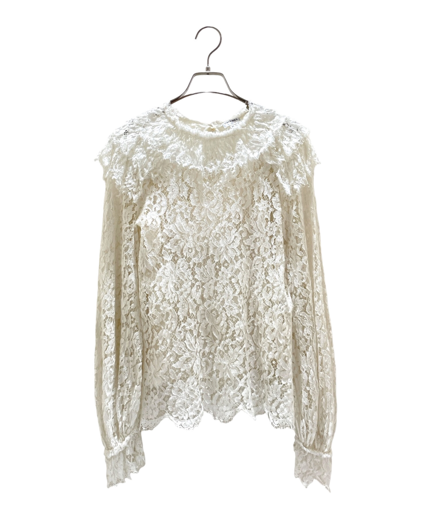 中古・古着通販】CHANEL (シャネル) lace blouse ホワイト サイズ:34 