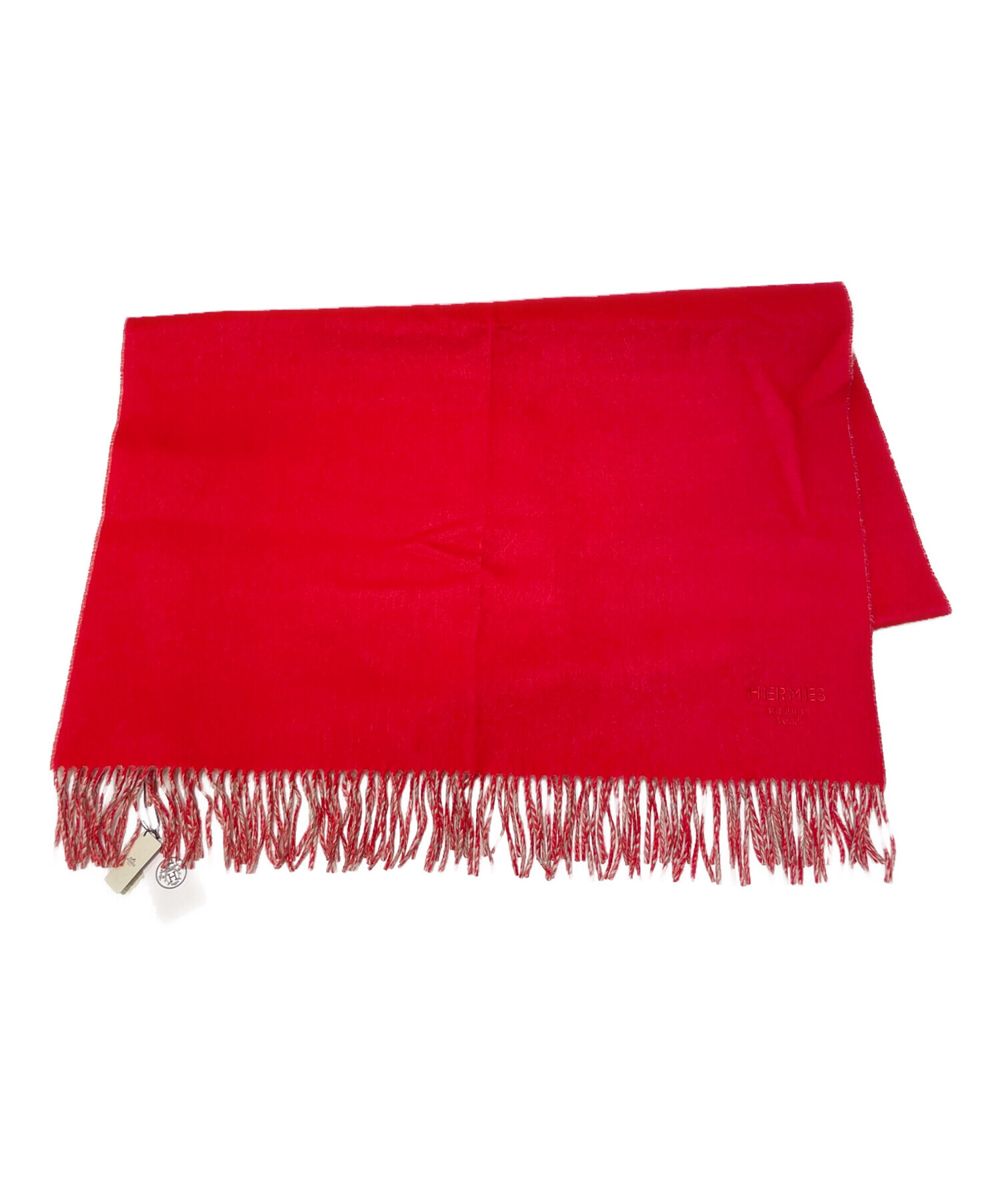 中古・古着通販】HERMES (エルメス) カシミヤマフラー レッド
