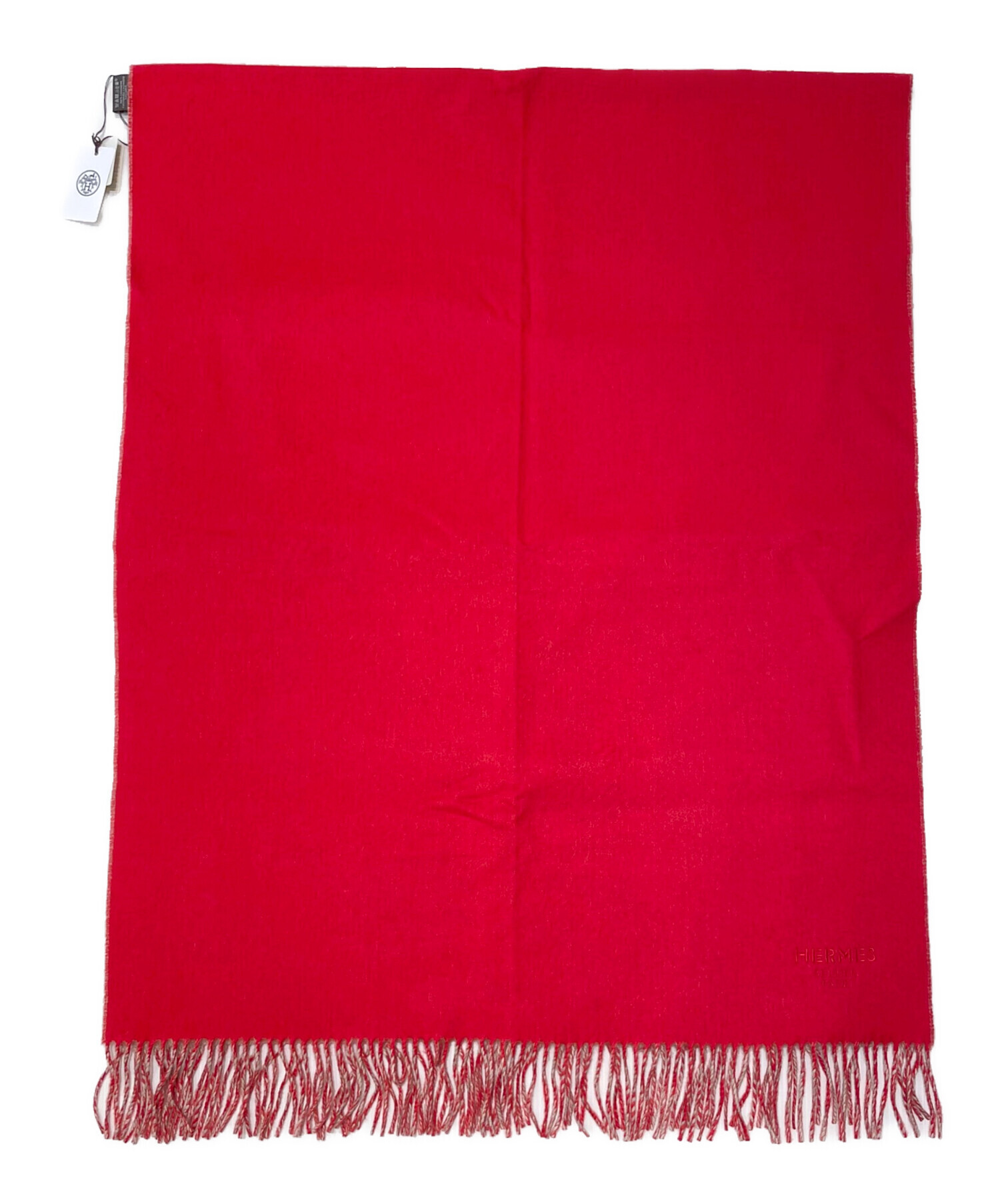 中古・古着通販】HERMES (エルメス) カシミヤマフラー レッド