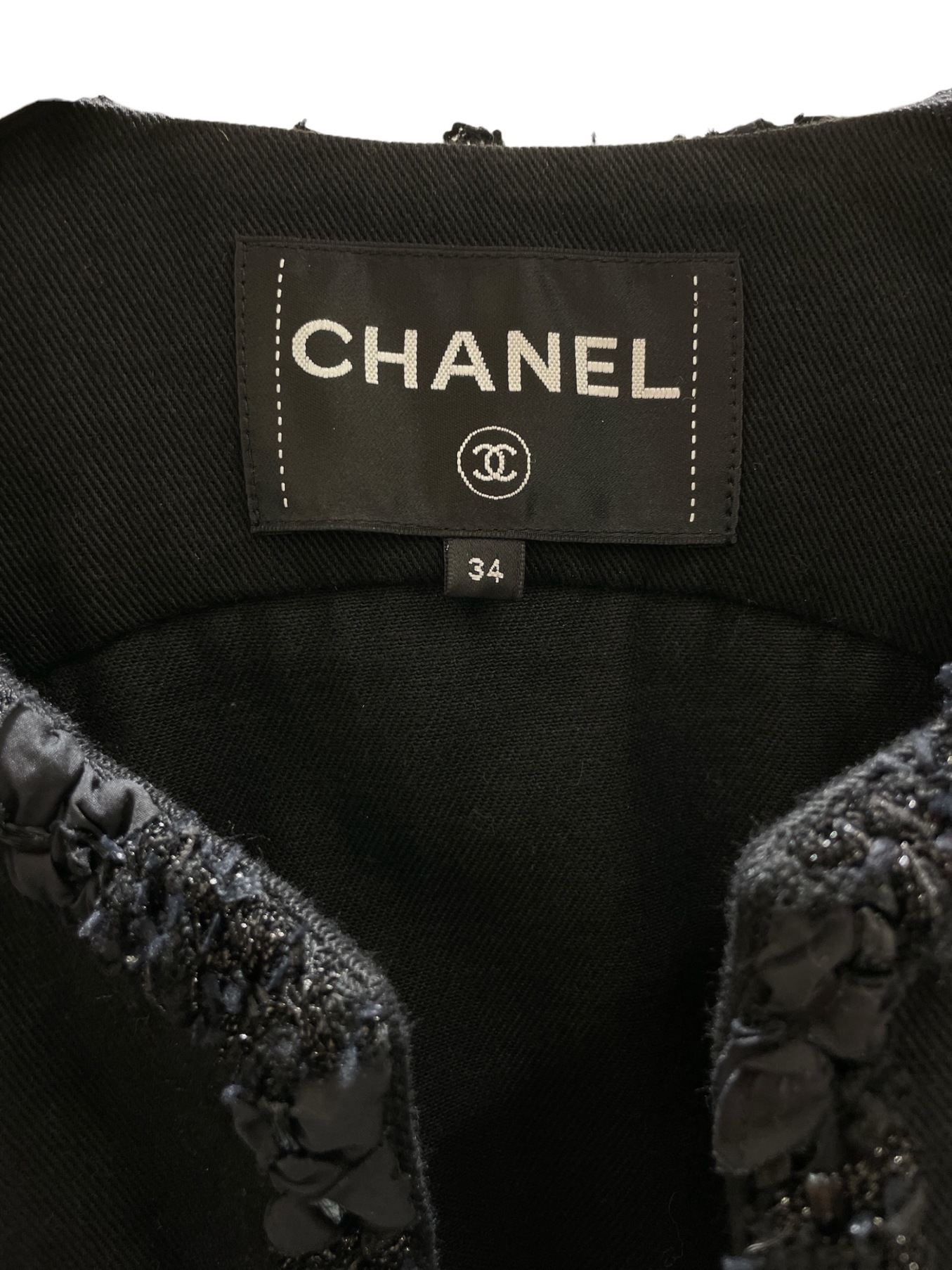 中古・古着通販】CHANEL (シャネル) ノーカラージャケット ブラック