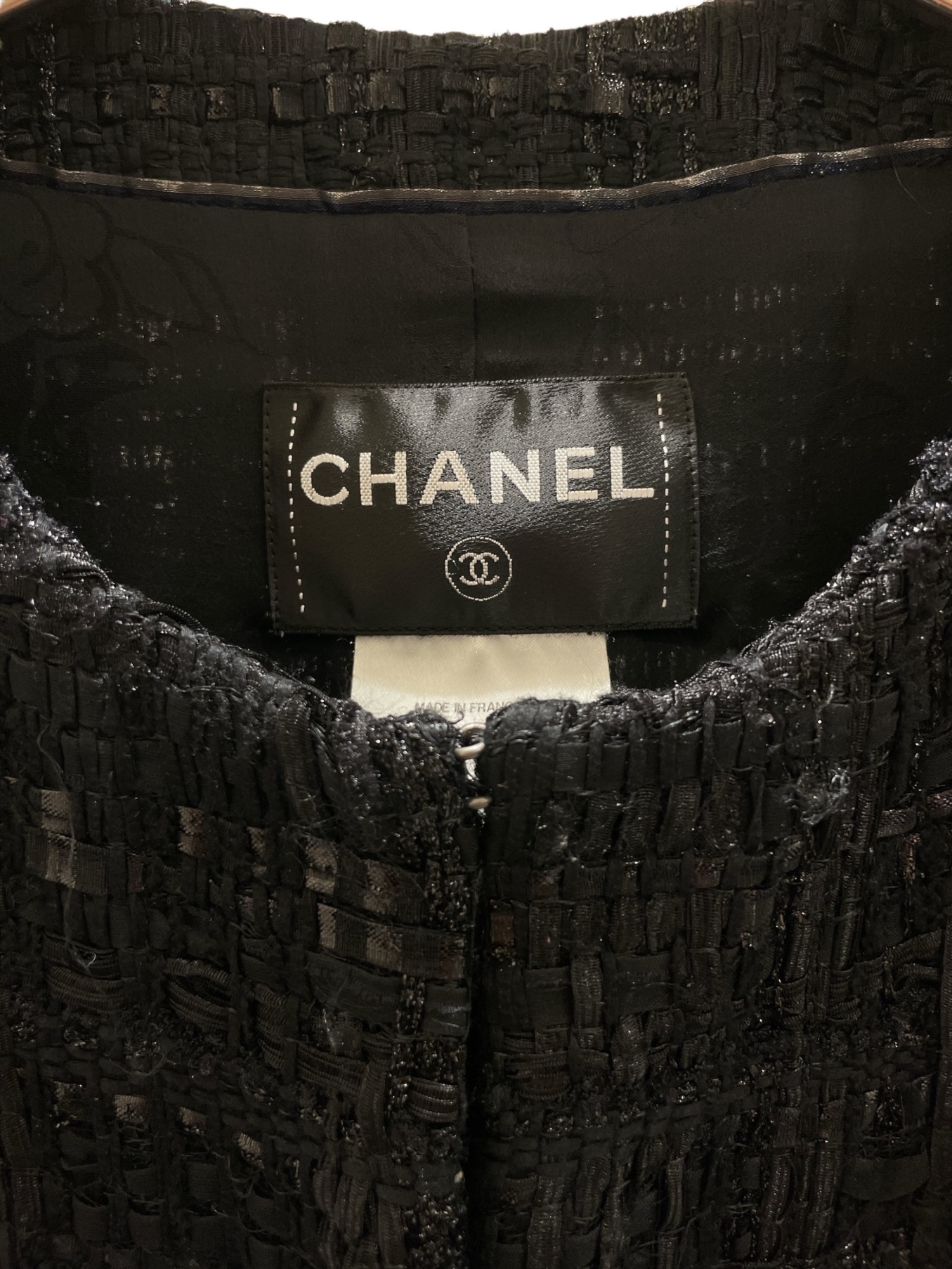 中古・古着通販】CHANEL (シャネル) ノーカラーツイードジャケット