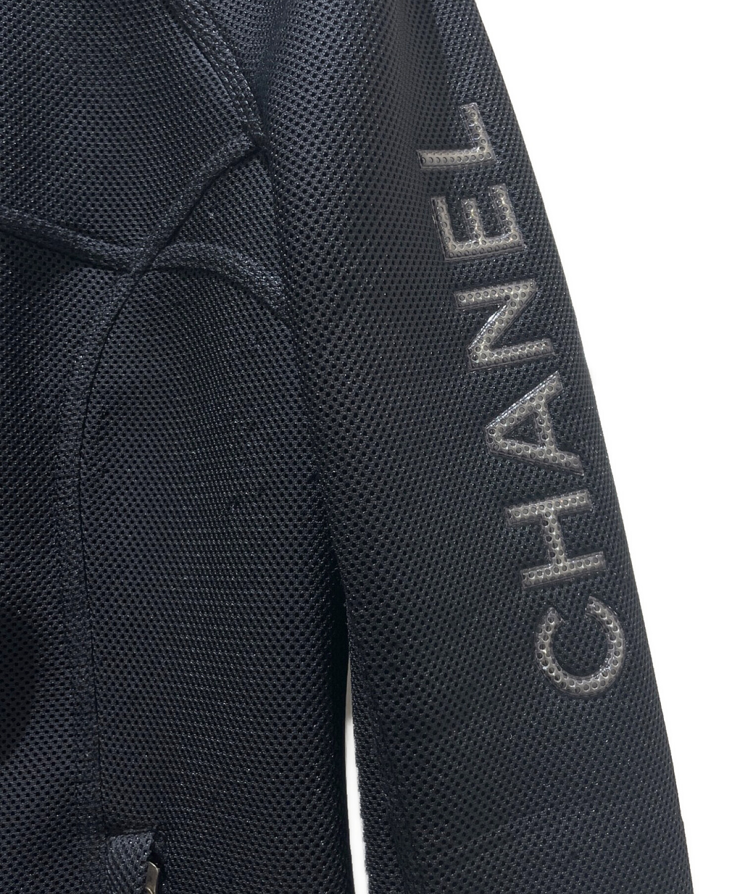CHANEL SPORTS メッシュアウター 中古・古着通販】CHANEL (シャネル) ロゴメッシュジャケット ブラック