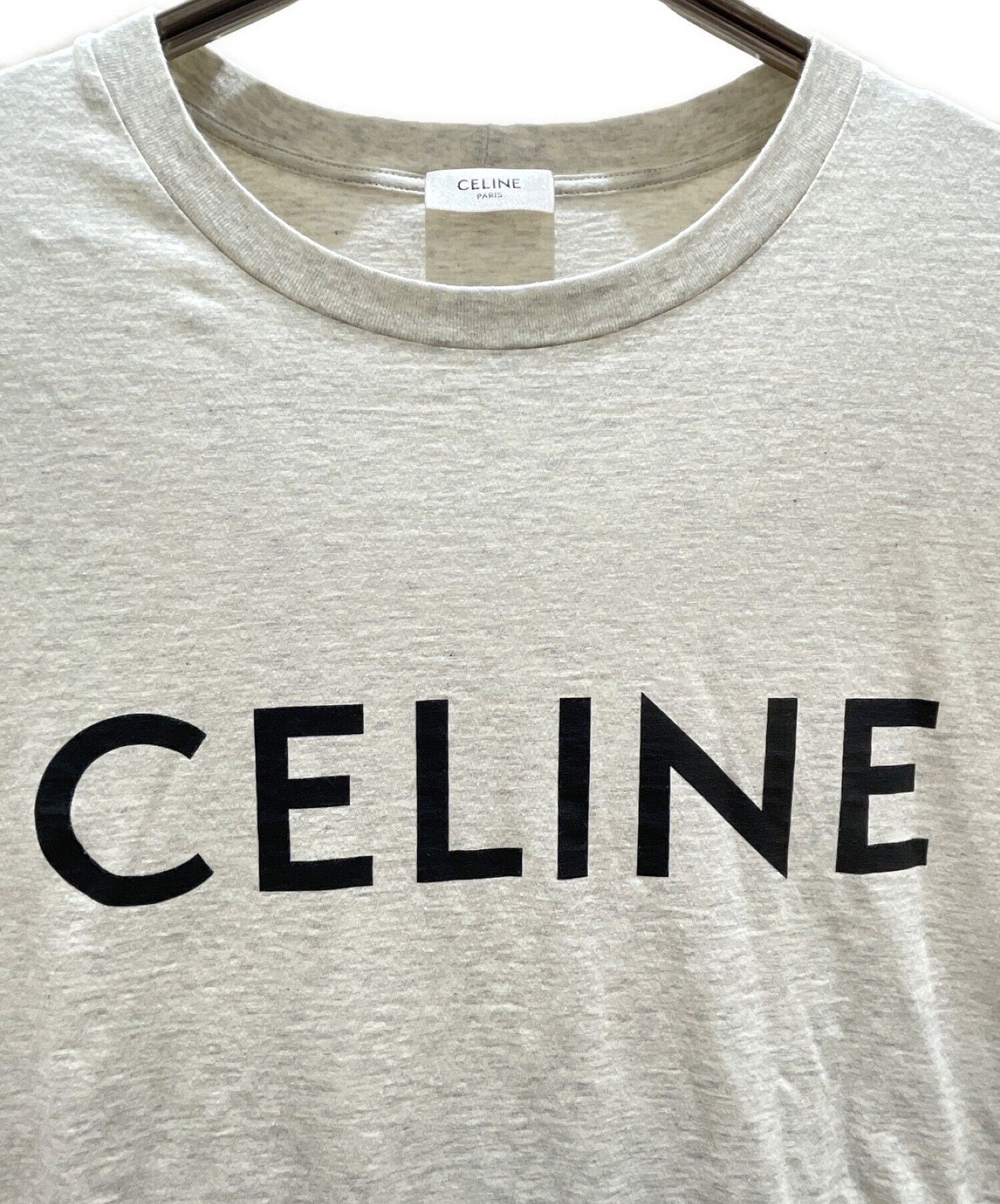 中古・古着通販】CELINE (セリーヌ) ロゴルーズTシャツ ベージュ
