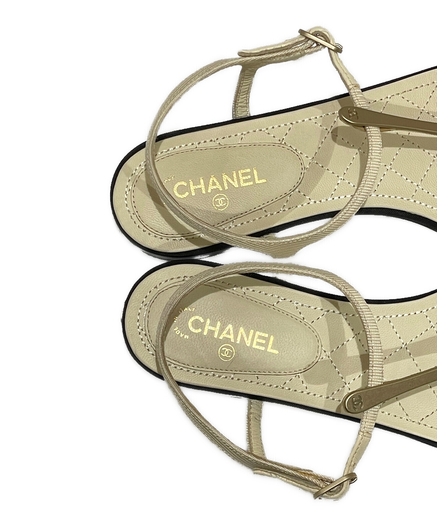 【SALE】CHANEL サンダル 中古・古着通販】CHANEL (シャネル) フラットサンダル アイボリー